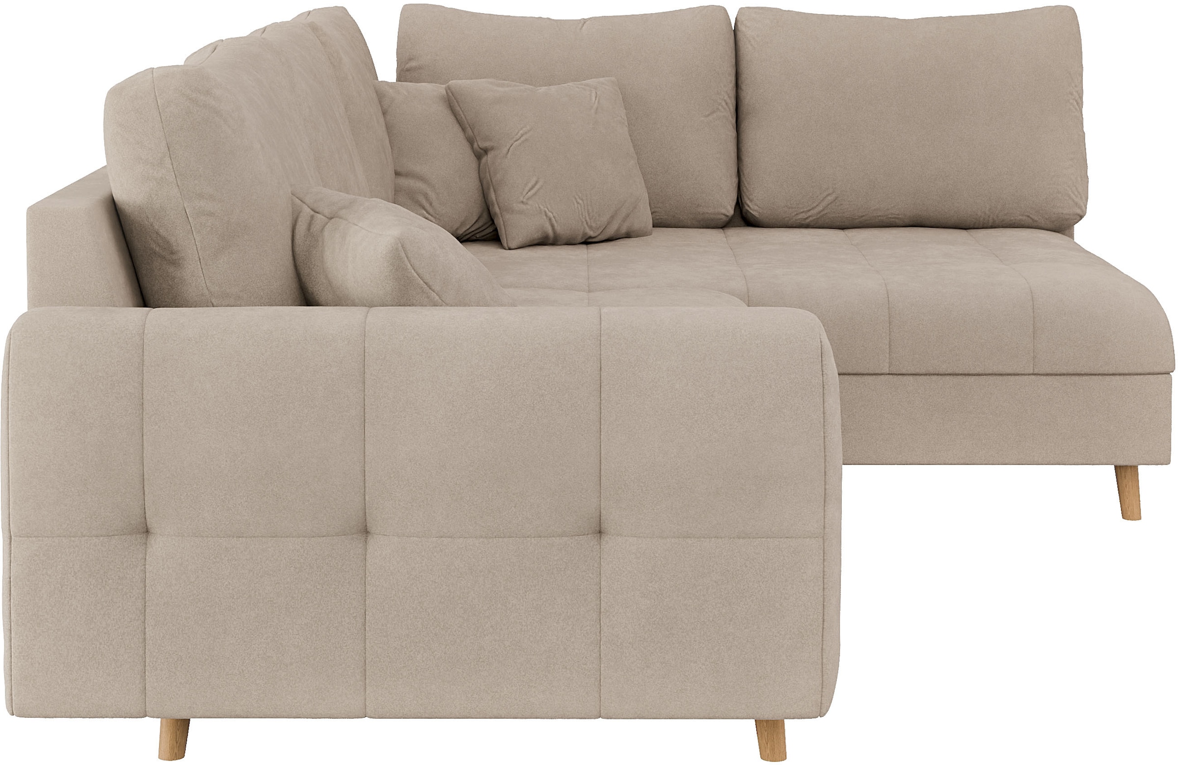 Home affaire Ecksofa »CHARRE L-Form mit Ottomane, Masse B/T/H: 231/161/81 cm« feine Steppung, lose Rücken- und Zierkissen, auch in Cord und Bouclé