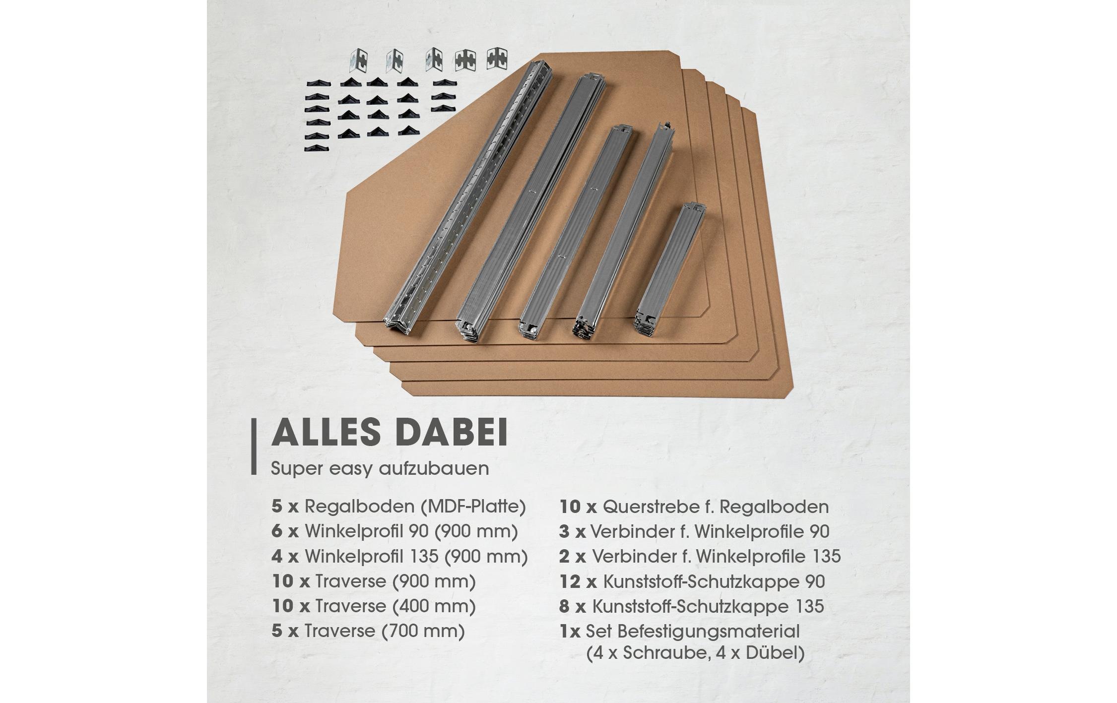 EASYmaxx Schwerlastregal »180 x 90 x 90 cm«