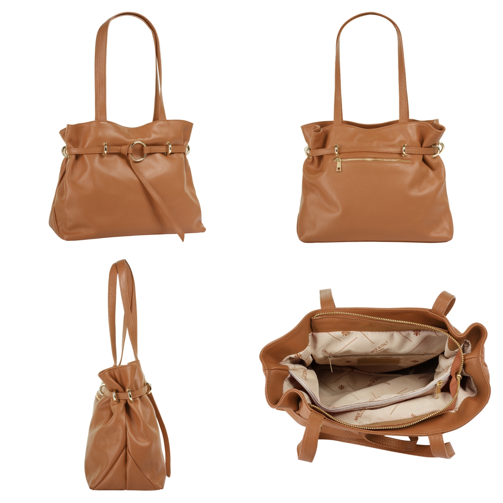 Samantha Look Henkeltasche, echt Leder, Made in Italy