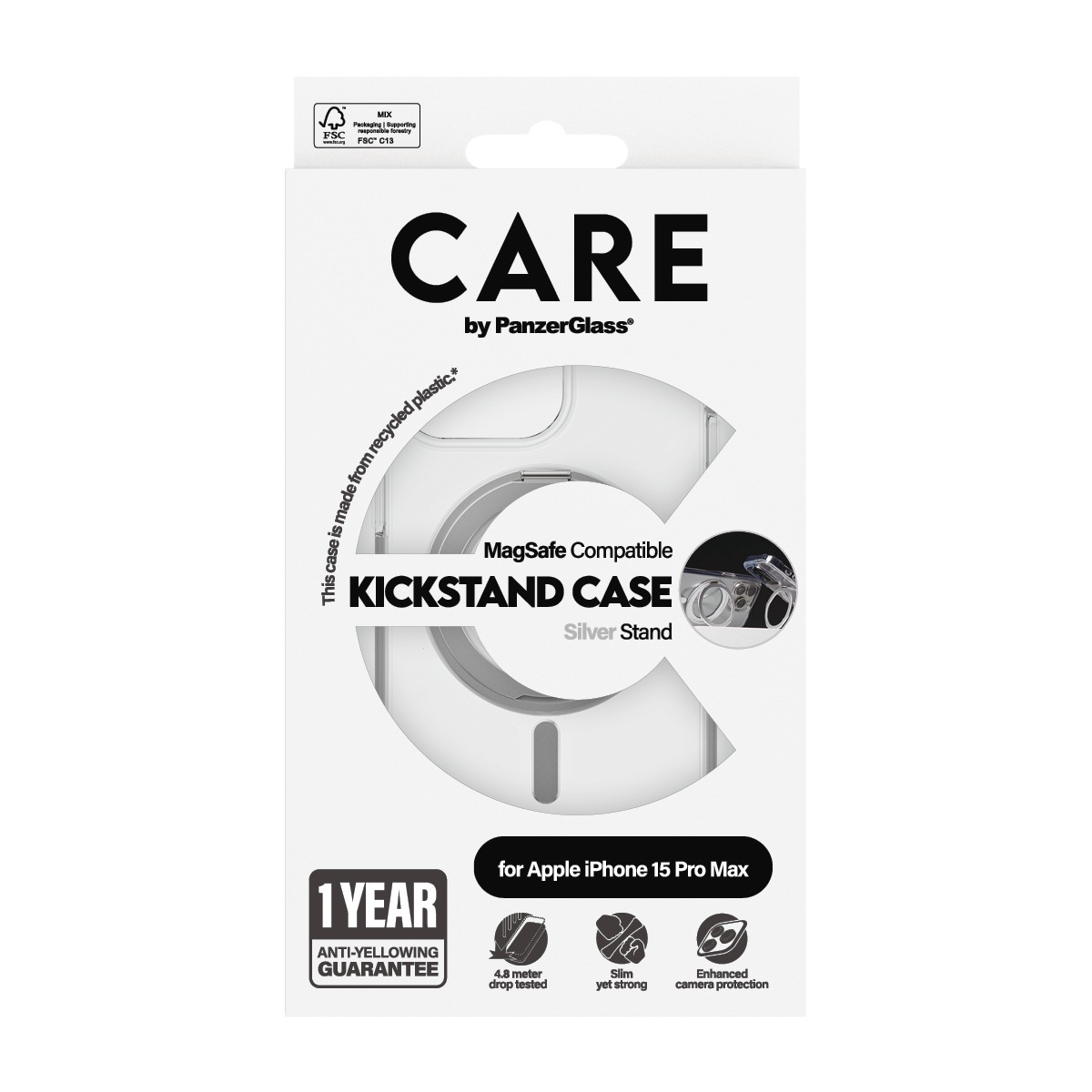 CARE by PanzerGlass Handyhülle »Kickstand Case mit MagSafe für Apple iPhone 15 Plus« Backcover, Schutzhülle, Handyschutzhülle, Case, Schutzcase, stossfest