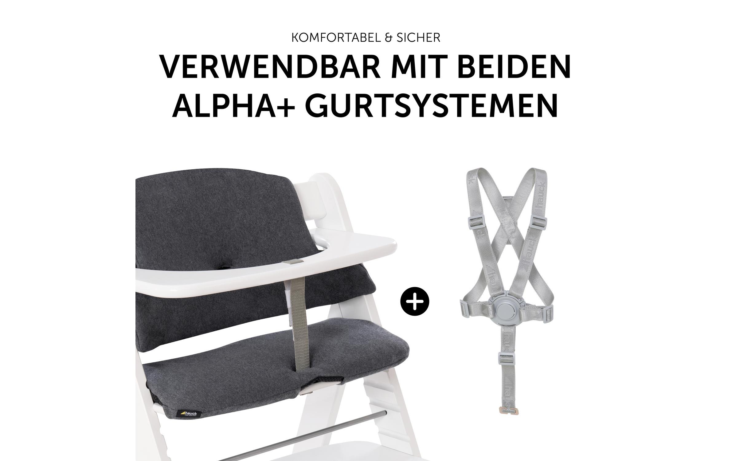 Image of Hauck Kinder-Sitzauflage "Select, jersey charcoal" für den ALPHA+ Holzhochstuhl und weitere Modelle