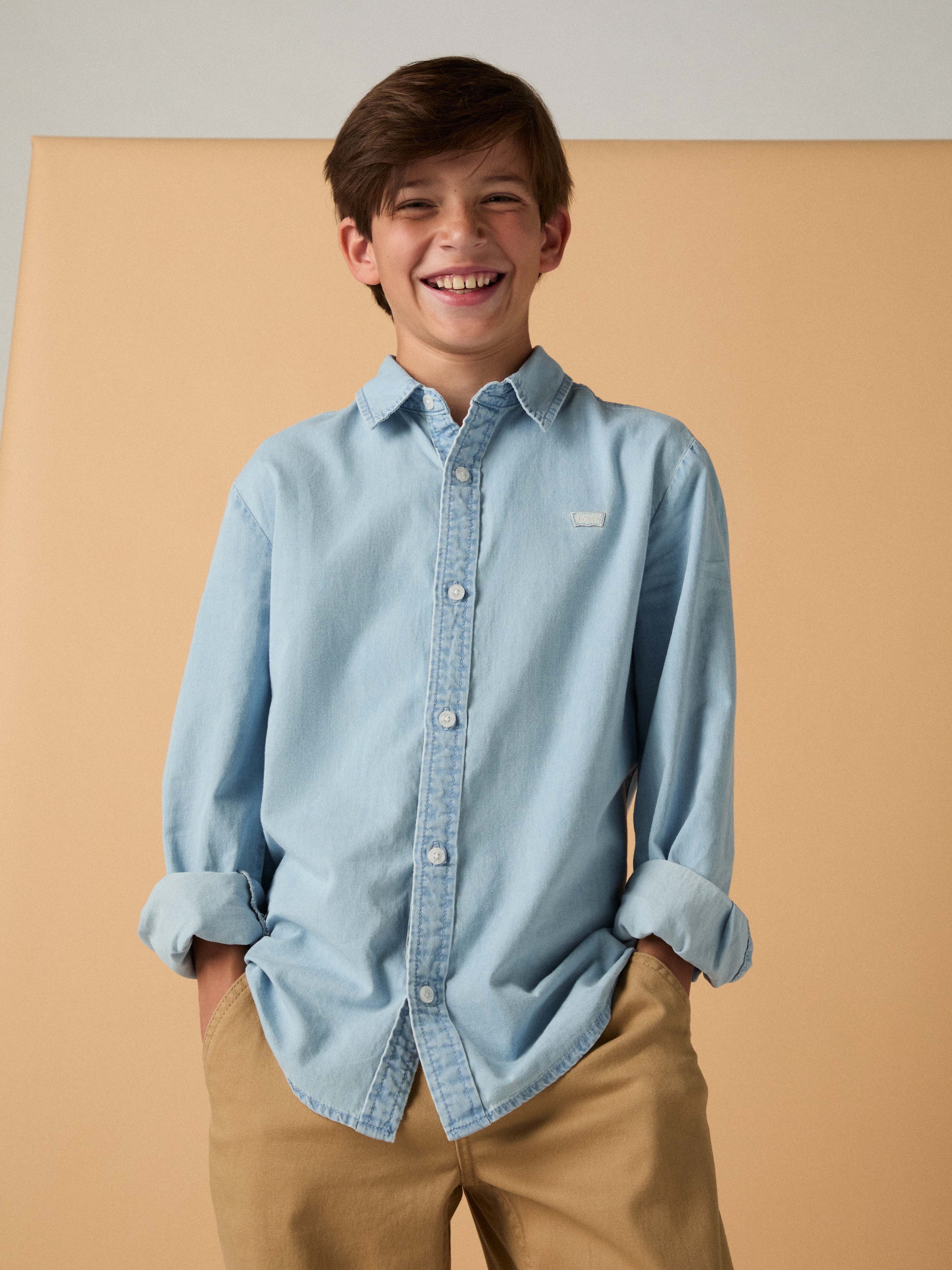 Levi's® Kids Chemise en jean »LVB BATTERY HOUSEMARK SHIRT« avec broderie logo