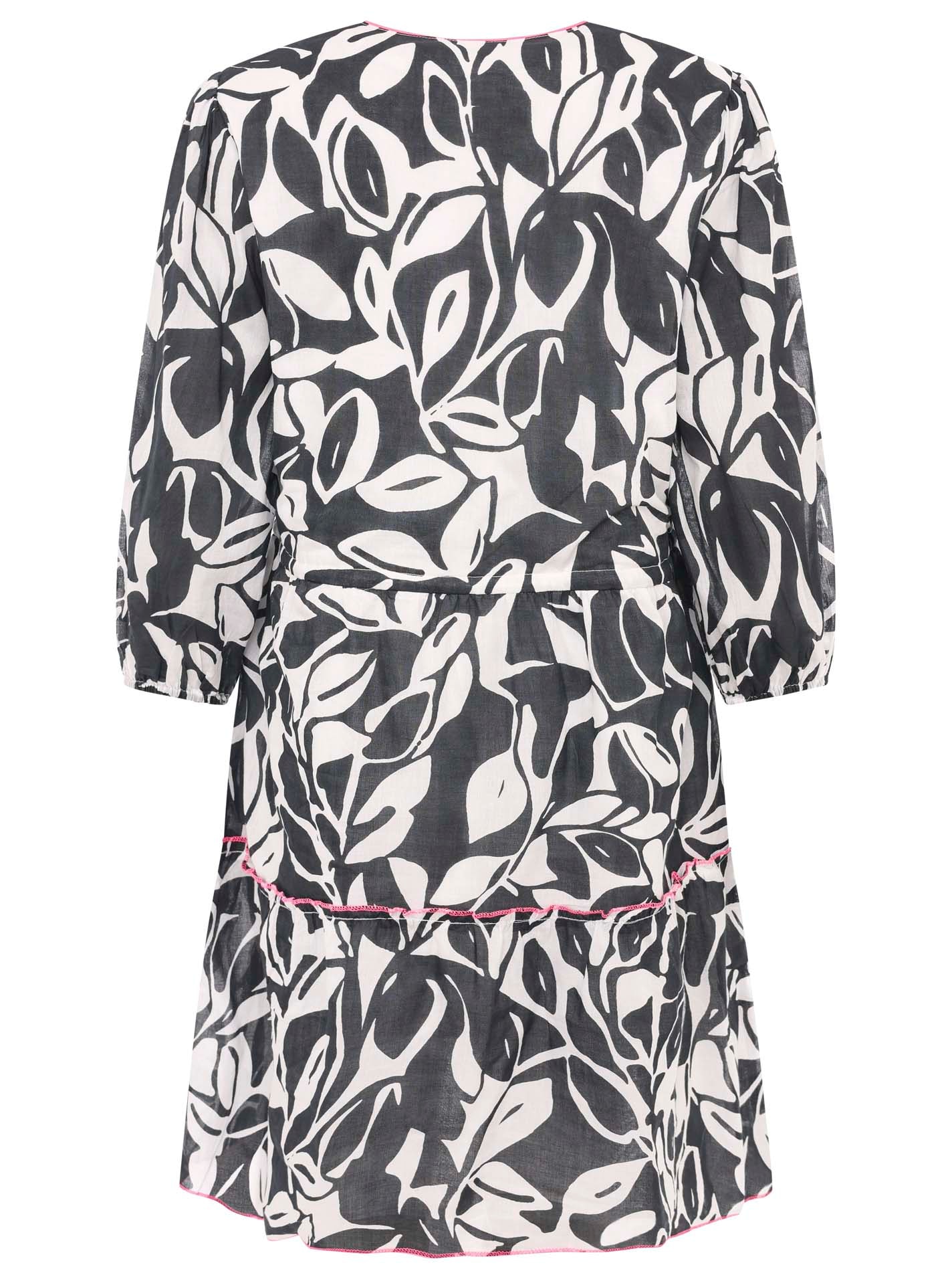 Zwillingsherz Sommerkleid »"Blätter Zweifarbig"«, mit Tasseln und kontrastfarbigen Details
