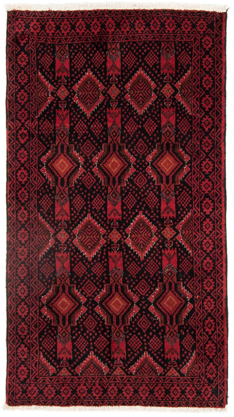 Image of morgenland Hochflor-Läufer »Belutsch Durchgemustert Rosso scuro 182 x 102 cm«, rechteckig, 0,8 mm Höhe, Handgeknüpft bei Ackermann Versand Schweiz