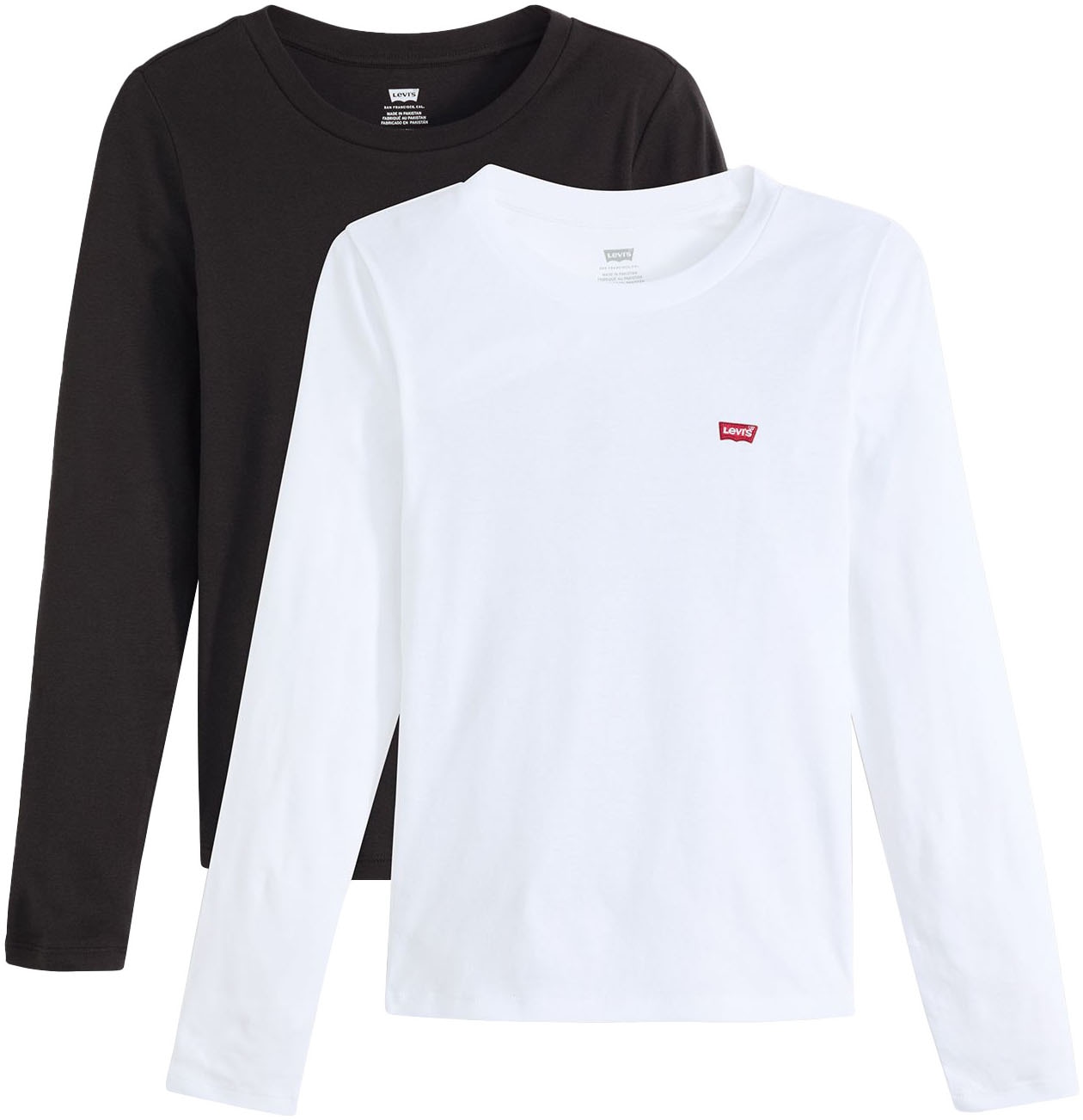 Image of Levis Langarmshirt "LS 2 Pack Tee" Packung, 2 Stk. mit Batwing Logo-Stickerei