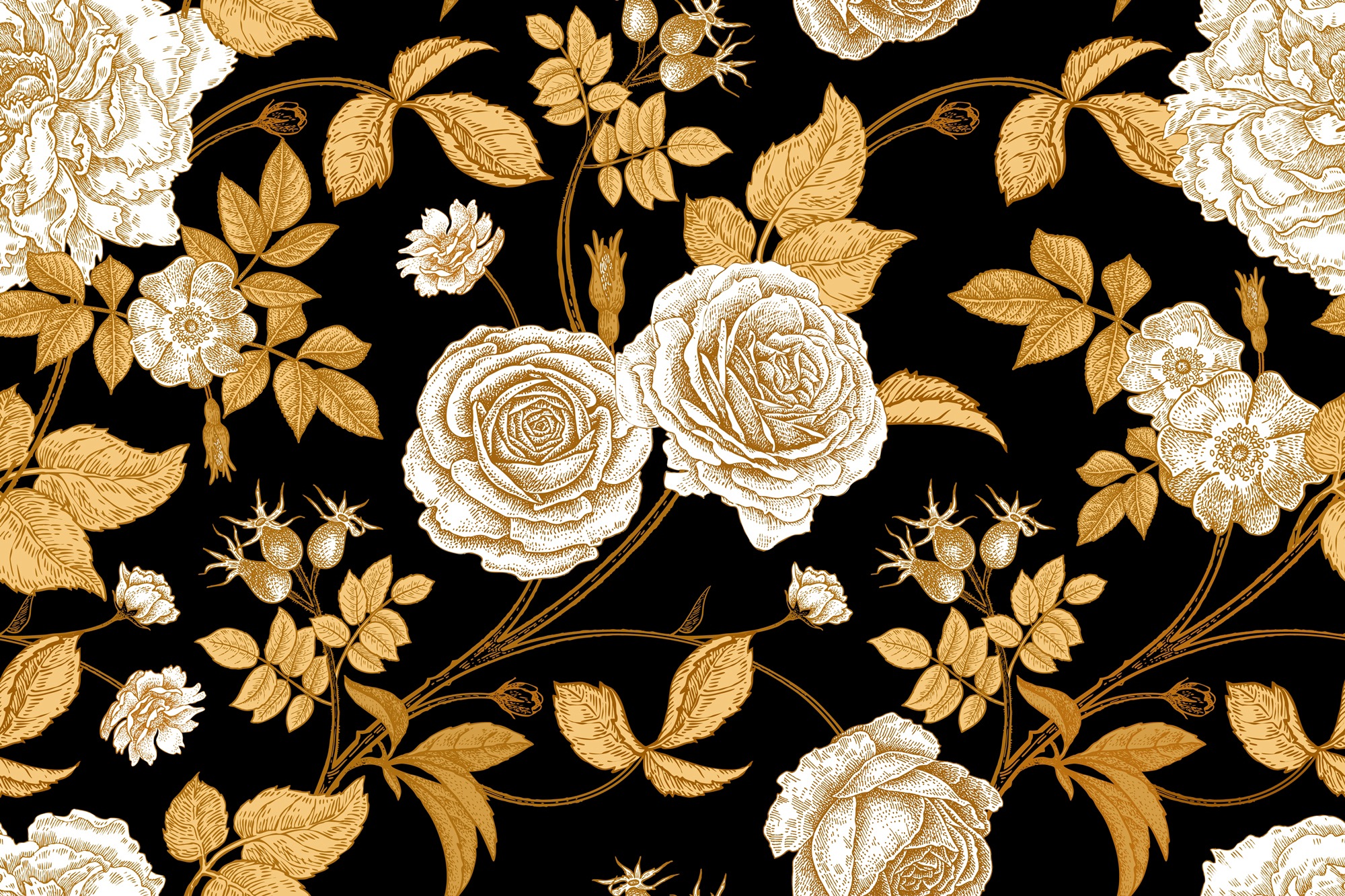 Image of Papermoon Fototapete "BLUMEN ABSTRAKT-MUSTER DESIGN ROSEN DEKO VINTAGE RETRO"