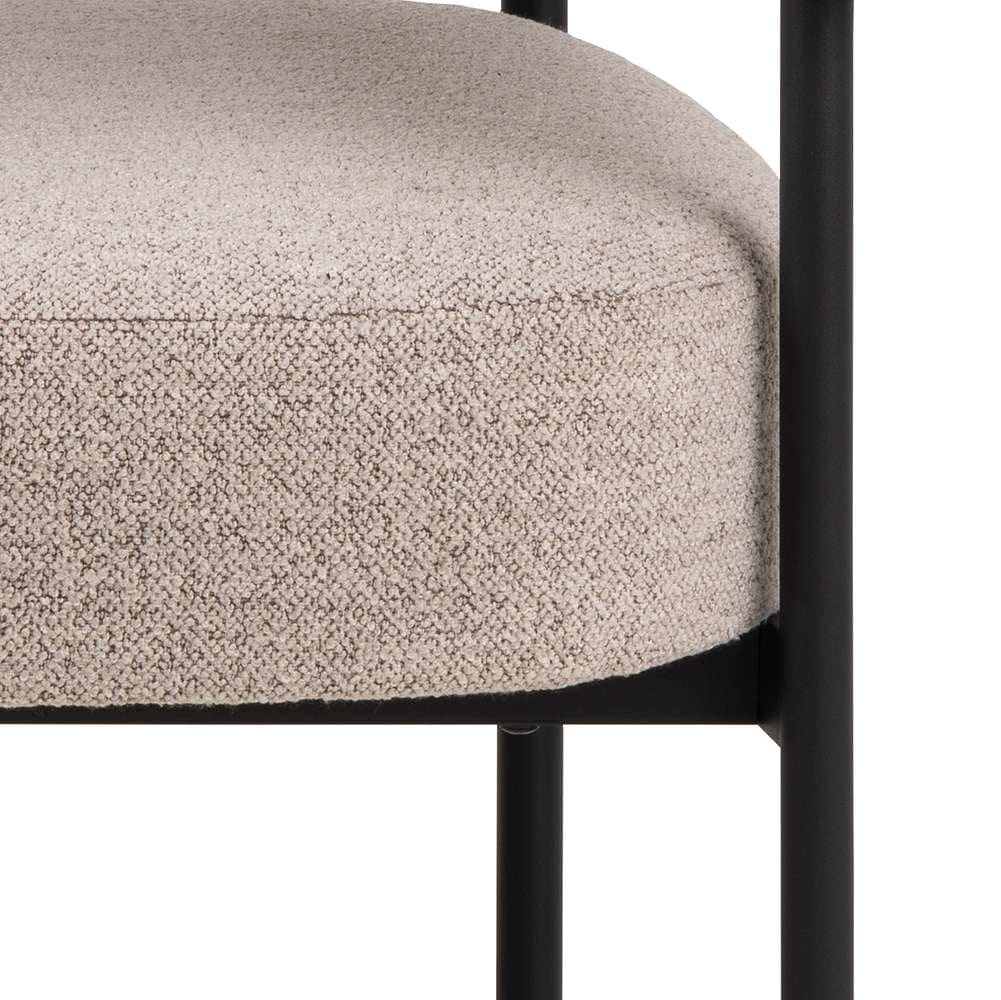 ACTONA GROUP Loungesessel »Oakfield, Polstersessel, Relaxsessel, mit Armlehnen, Hoher Komfort« Modern, Beiger Stoff, Schwarze Stel, Taschenfedern, Sitzhöhe: 43,5 cm