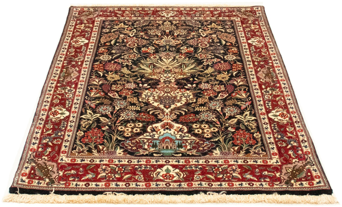 Image of morgenland Teppich »Ghom Teppich handgeknüpft dunkelblau«, rechteckig, 7 mm Höhe, handgeknüpft bei Ackermann Versand Schweiz