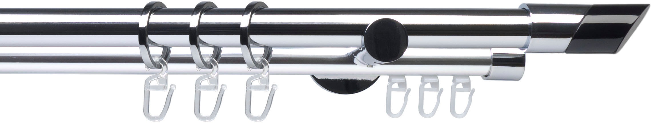 Image of Liedeco Gardinenstange »Fertigstilgarnitur 20 mm Piano Gibraltar«, 2 läufig-läufig, Fixmass, Gardinenstange Komplett bei Ackermann Versand Schweiz