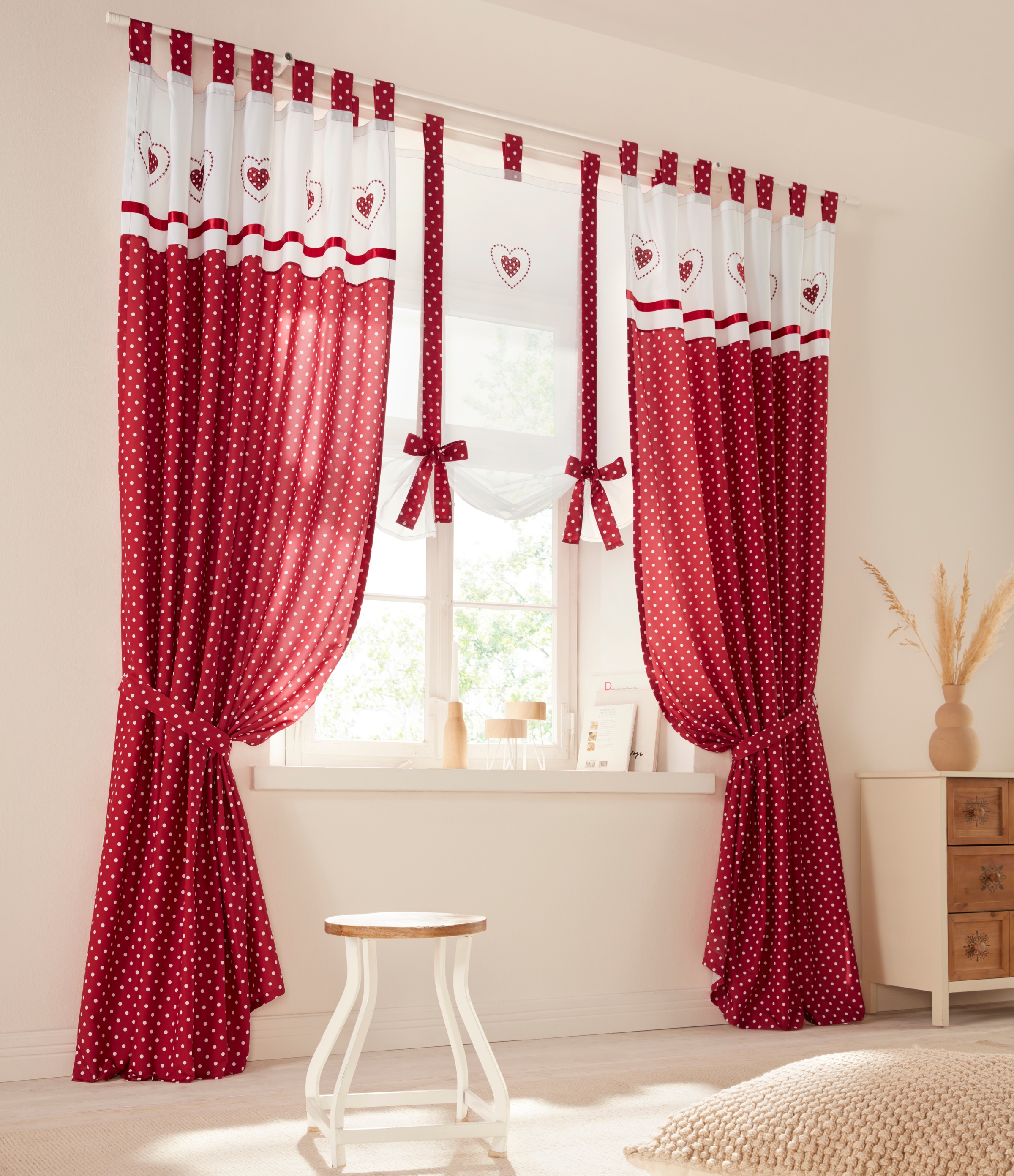 Image of Home affaire Raffrollo »Herz Punkte«, mit Schlaufen bei Ackermann Versand Schweiz