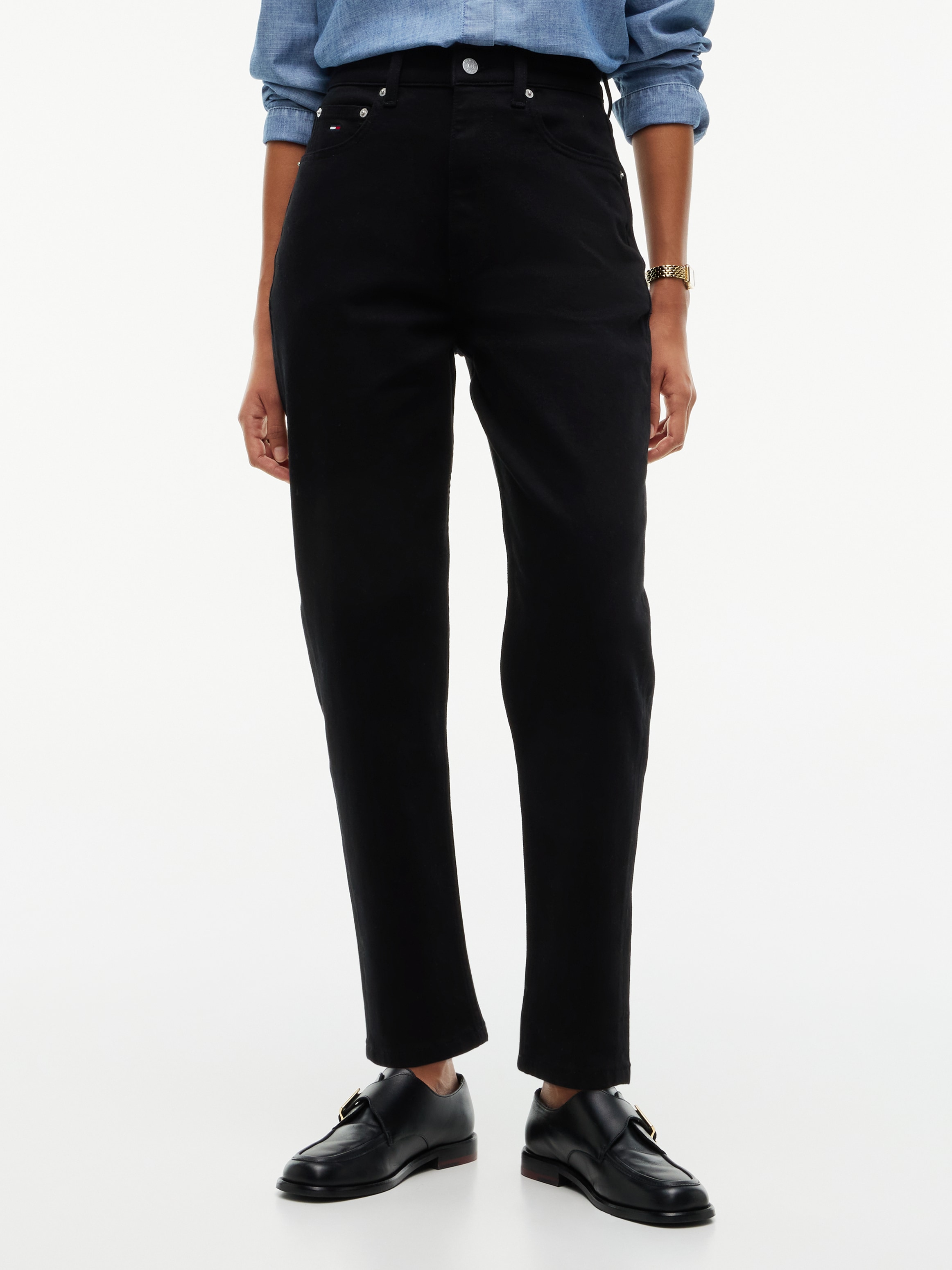 Image of Tommy Jeans Mom-Jeans "90S MOM HIGH TAPERED DI4187" aus Stretch-Baumwolle