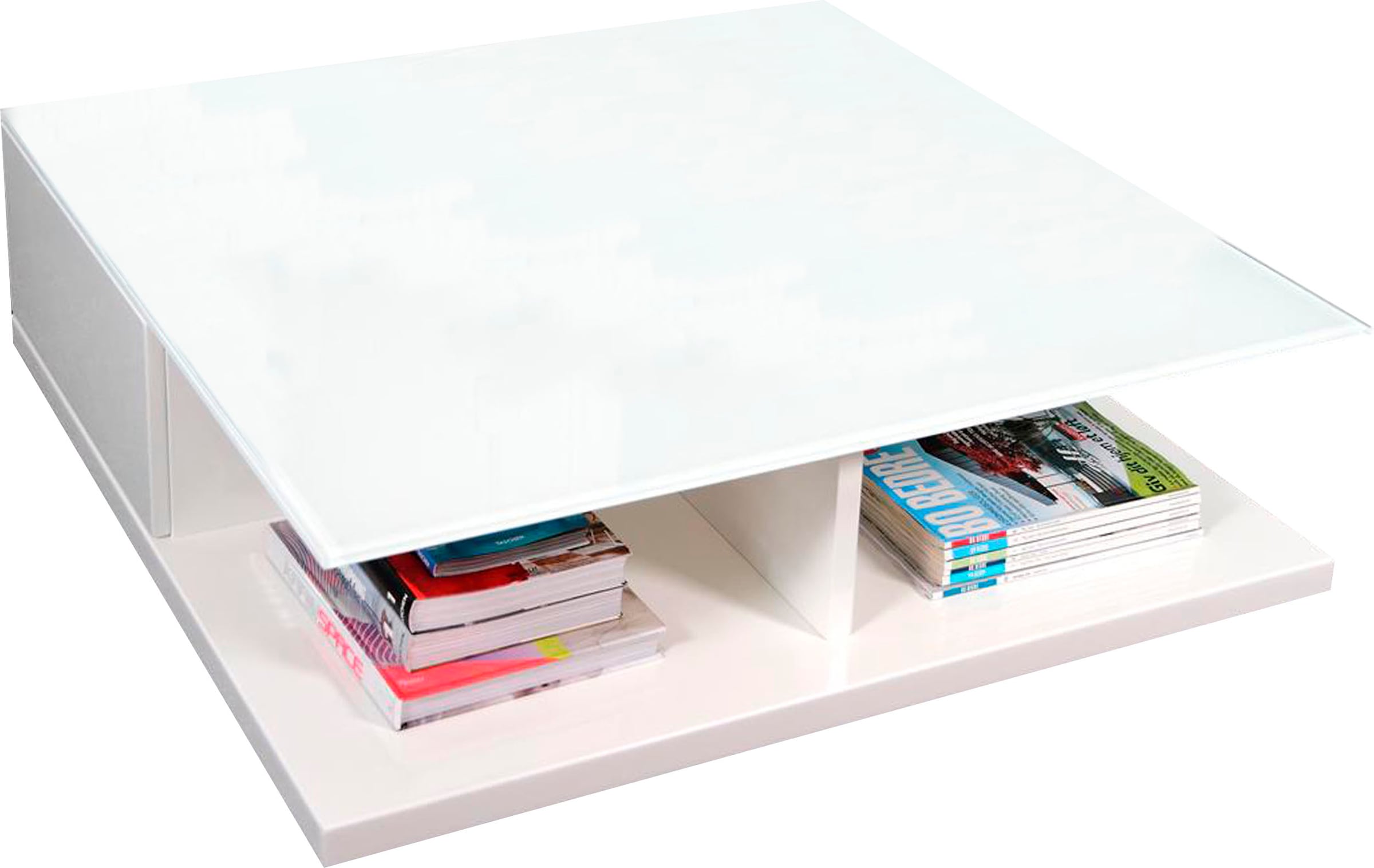 Image of SalesFever Couchtisch "im minimalistischen Stil" Kristallklare Tischplatte aus gehärtetem Glas