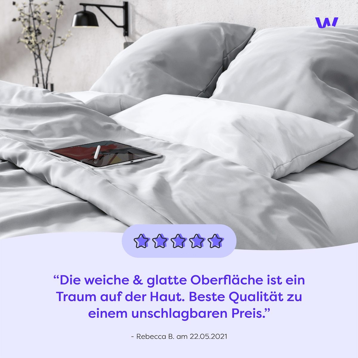 Wolkenfeld Bettwäsche »Wolkenfeld Sommer Bettwäsche Mako-Satin Baumwolle« 2 Stk. tlg. 135x200 cm, 155x220 & Übergrössen I inkl. Kissenbezüge 80x80