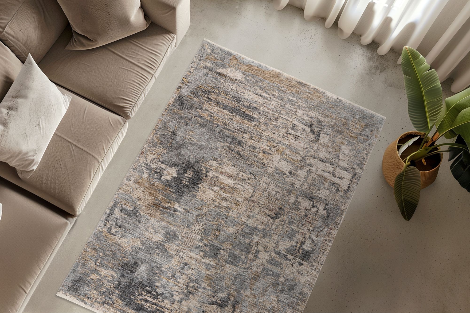 Kayoom Teppich »Pono 723« rechteckig 10 mm Höhe Kurzflor, Vintage, Modernes Muster, Fussbodenheizungsgeeignet