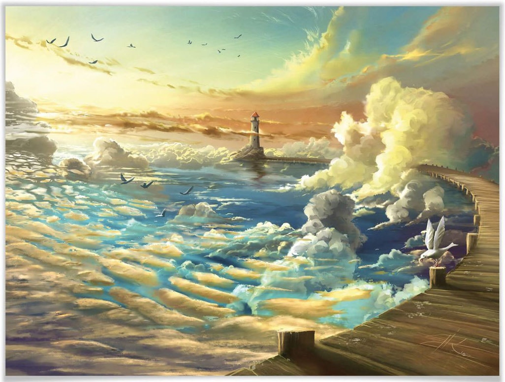 Wall-Art Poster Himmels«, Poster, kaufen Bild, (1 Schriftzug, Bild St.), Wandposter Ufer »Surrealismus des Wandbild