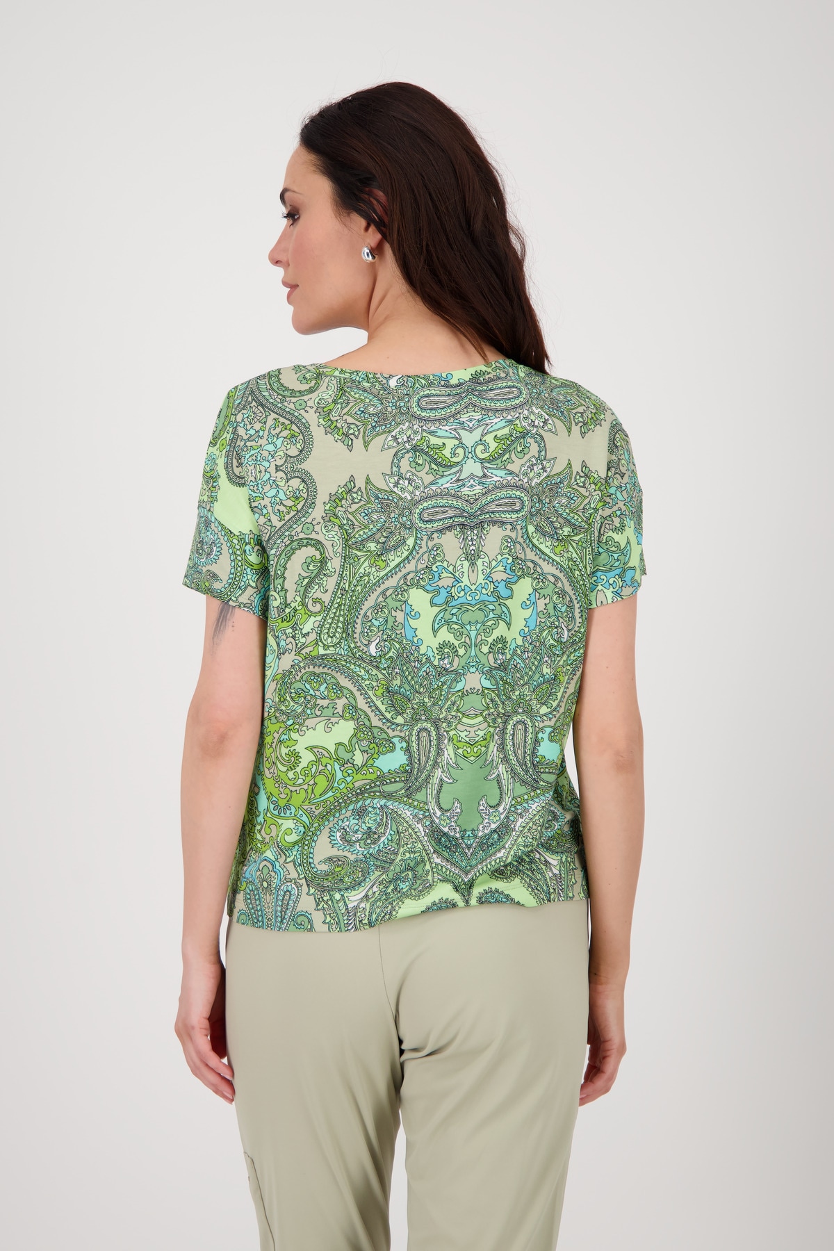 Monari T-Shirt »Shirt Paisleydruck allover«, Mit Rundhalsausschnitt