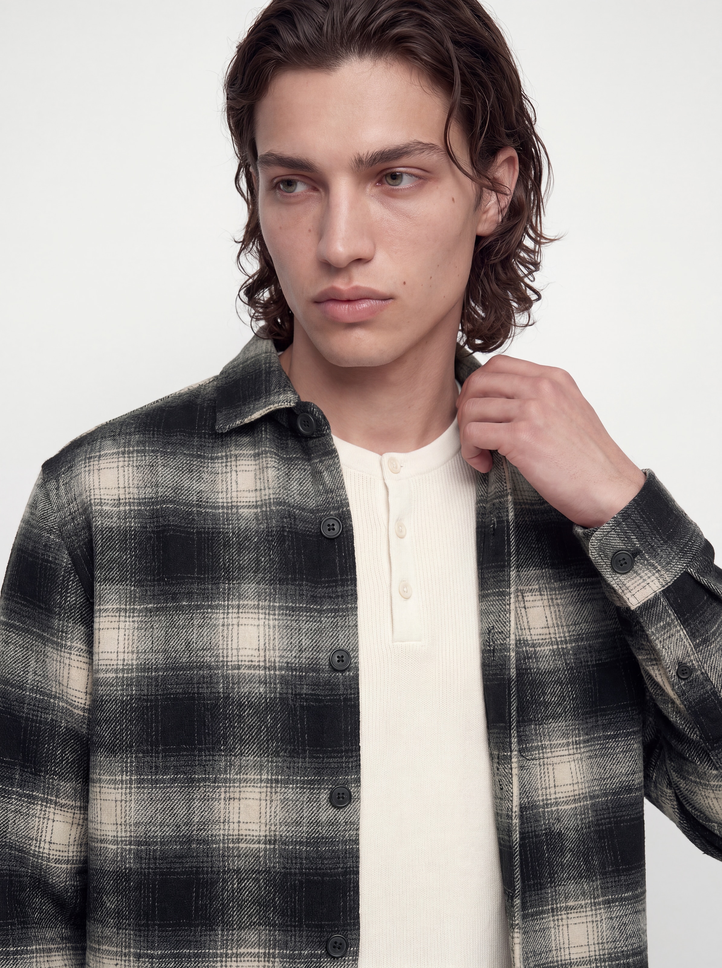 Jack & Jones Langarmhemd »JJESOHO OLLIE OVERSHIRT LS SN« Materialmix, locker geschnitten