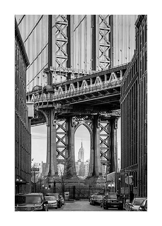 Image of Komar Bild "Brooklyn Bridge" Städte 1 Stk. tlg. Wandbild zur Dekoration - ohne Rahmen