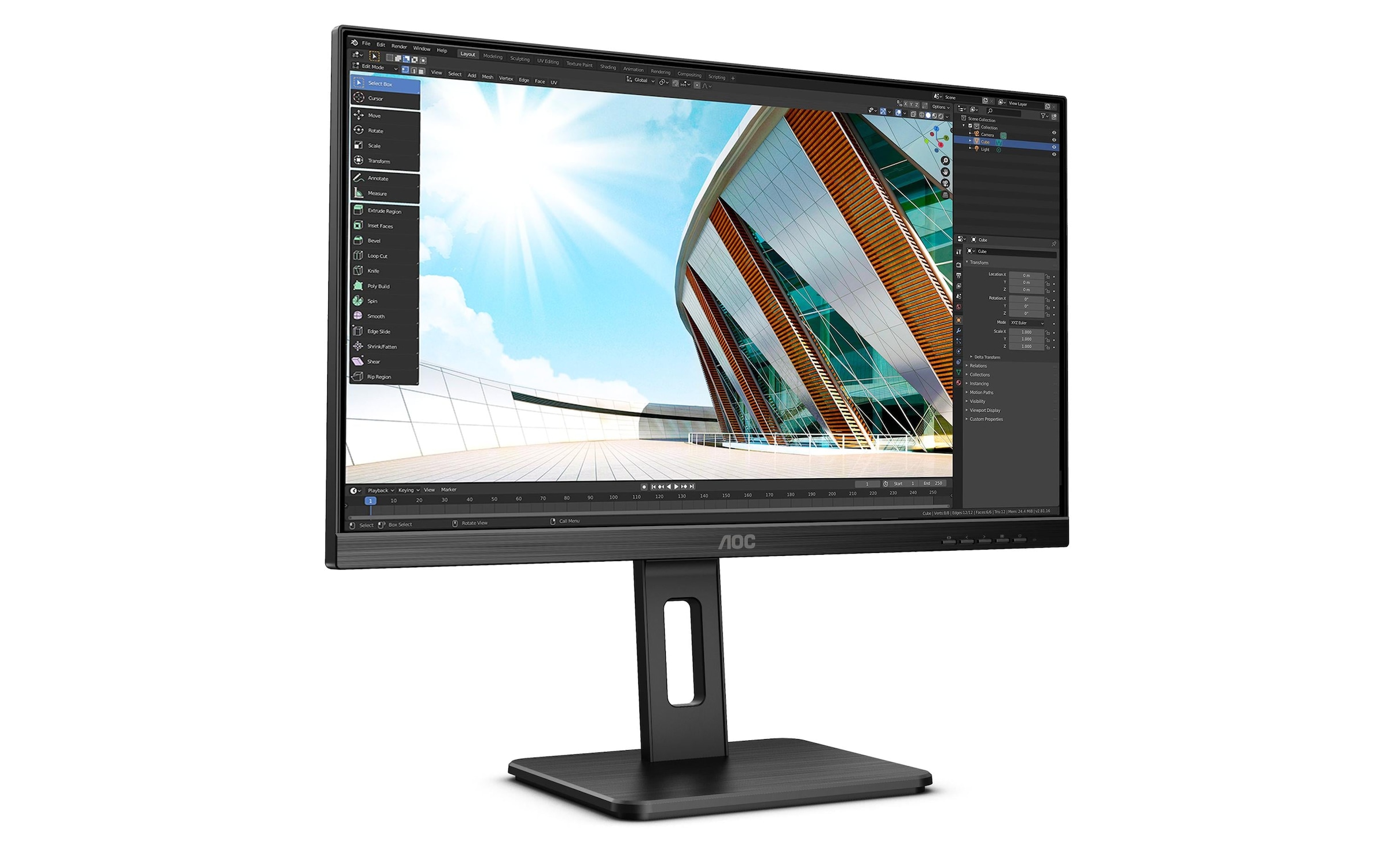 AOC Ergo Monitor »24P2Q« 60,214 cm/23,8 ″  1920 x 1080 px Full HD 4 Reaktionszeit 75 Hz