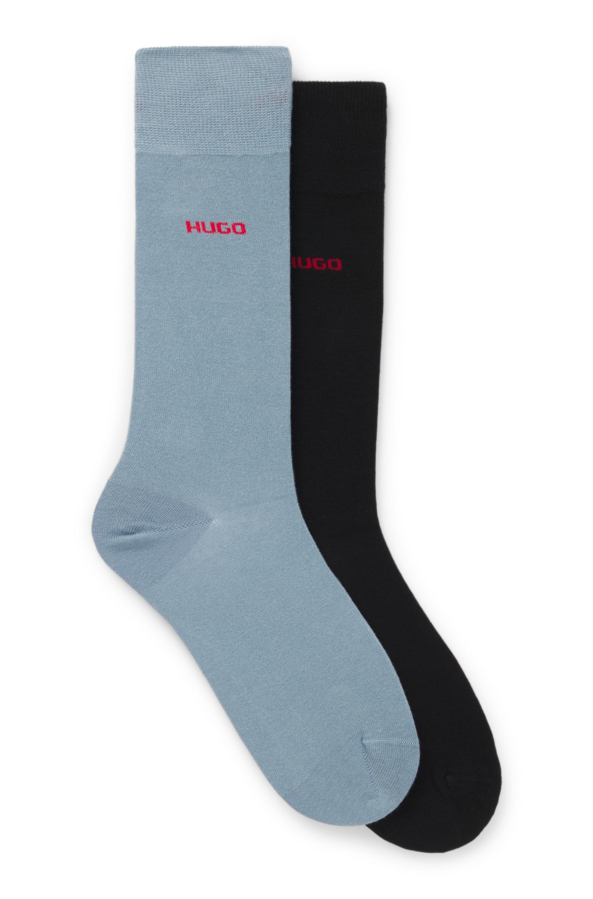 Image of HUGO Underwear Businesssocken "2P RS UNI CC" Packung, 2er Pack, 2 Paar tlg. mit kontrastfarbenem HUGO Logo-Schriftzug