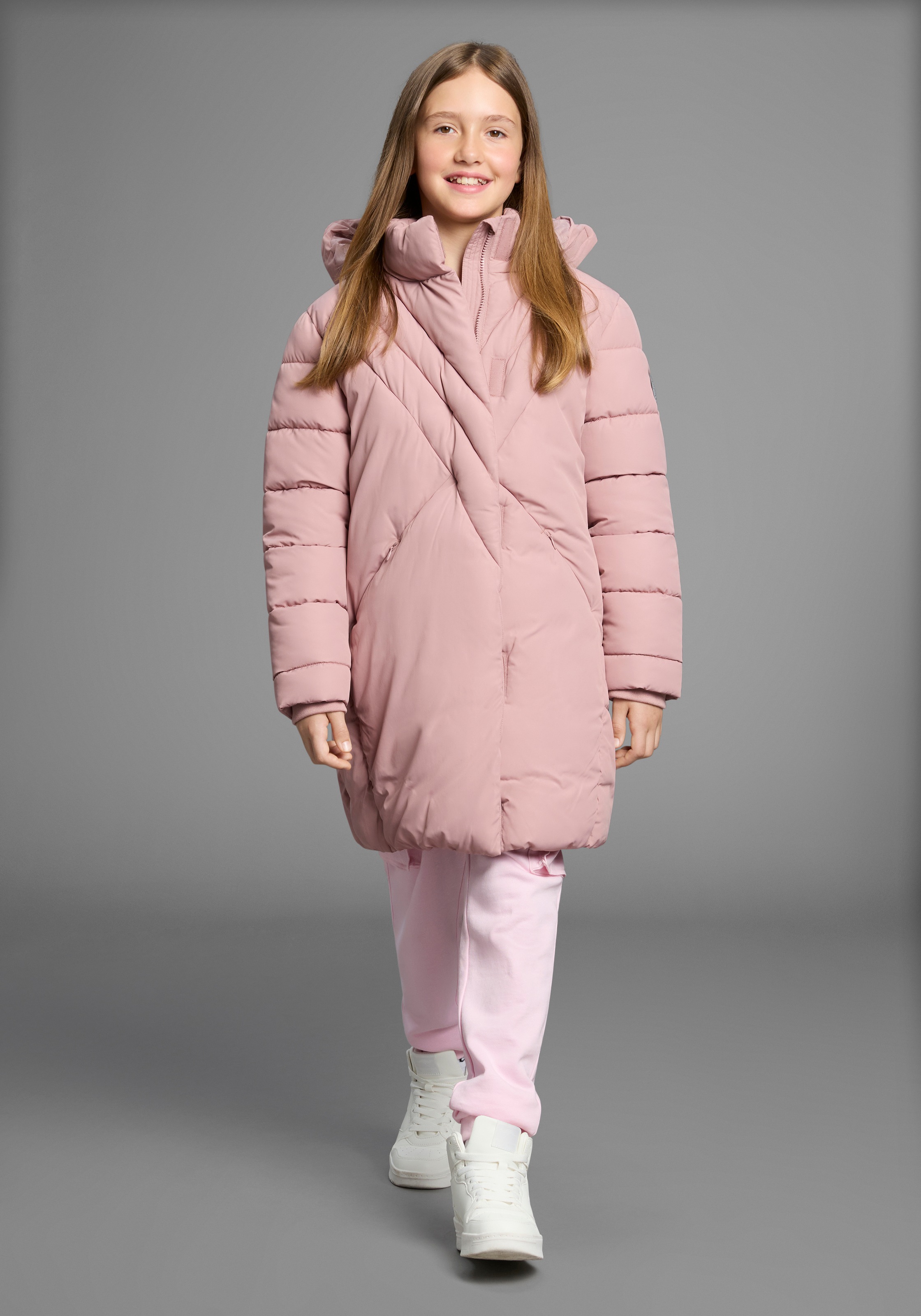 KangaROOS Outdoorjacke »Wintermantel«, mit Kapuze, Steppmantel, mit modischer Steppung, warm gefüttert