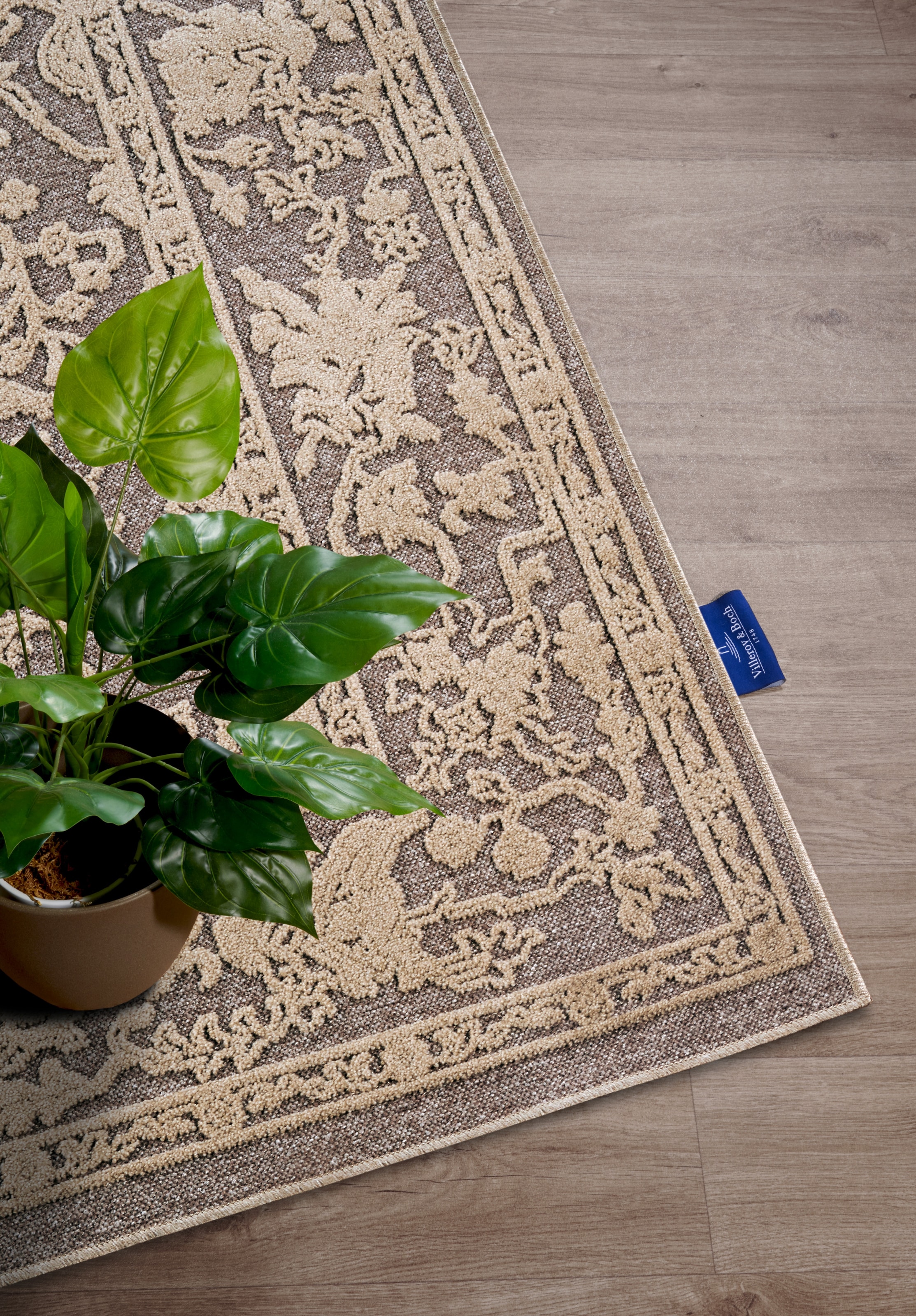 Villeroy & Boch Teppich »Ambroise«, rechteckig, 5,5 mm Höhe, Wohnzimmer, Schlafzimmer, Modern, Hoch-Tief Effekt, Flur