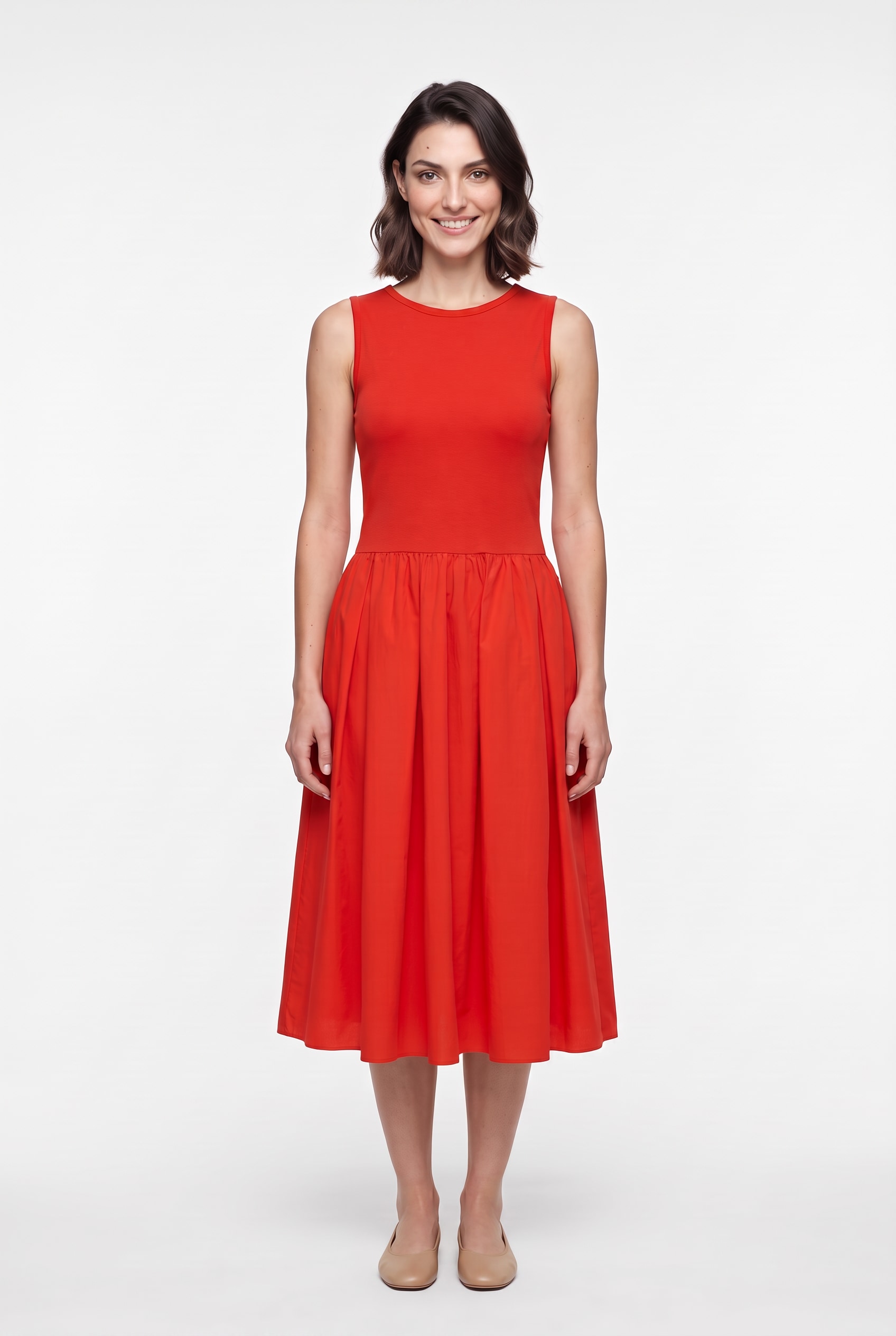 Image of Gant Trägerkleid "JERSEY WOVEN COMBO" Seitennahttaschen Regular fit mit Rundhalsausschnitt