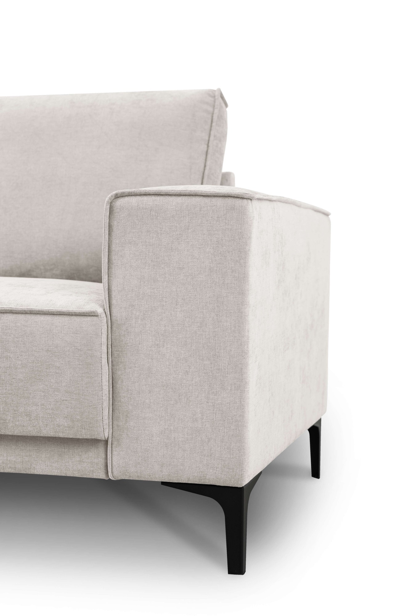 Places of Style 2-Sitzer »Kompaktsofa Oland, Struktur, Flachgewebe, Luxus-Microfaser, Boucle«, 164 cm, Wellenunterfederung, Skandi-Design, Metallfüsse