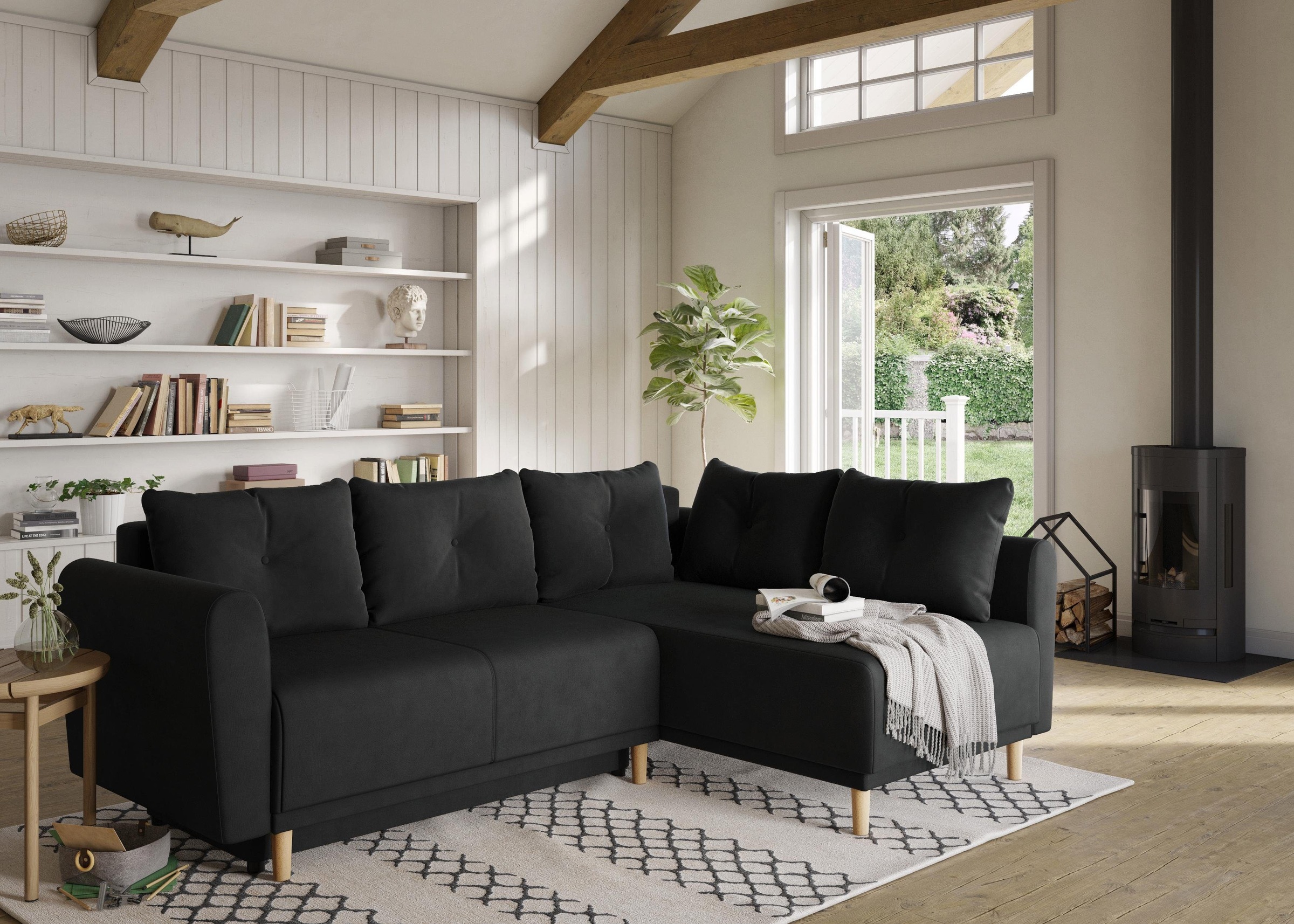 Image of Home affaire Ecksofa »Scandic«, mit Bettfunktion und Bettkasten, Knopfheftung in Rckenkissen, incl. 2 Zierkissen bei Ackermann Versand Schweiz