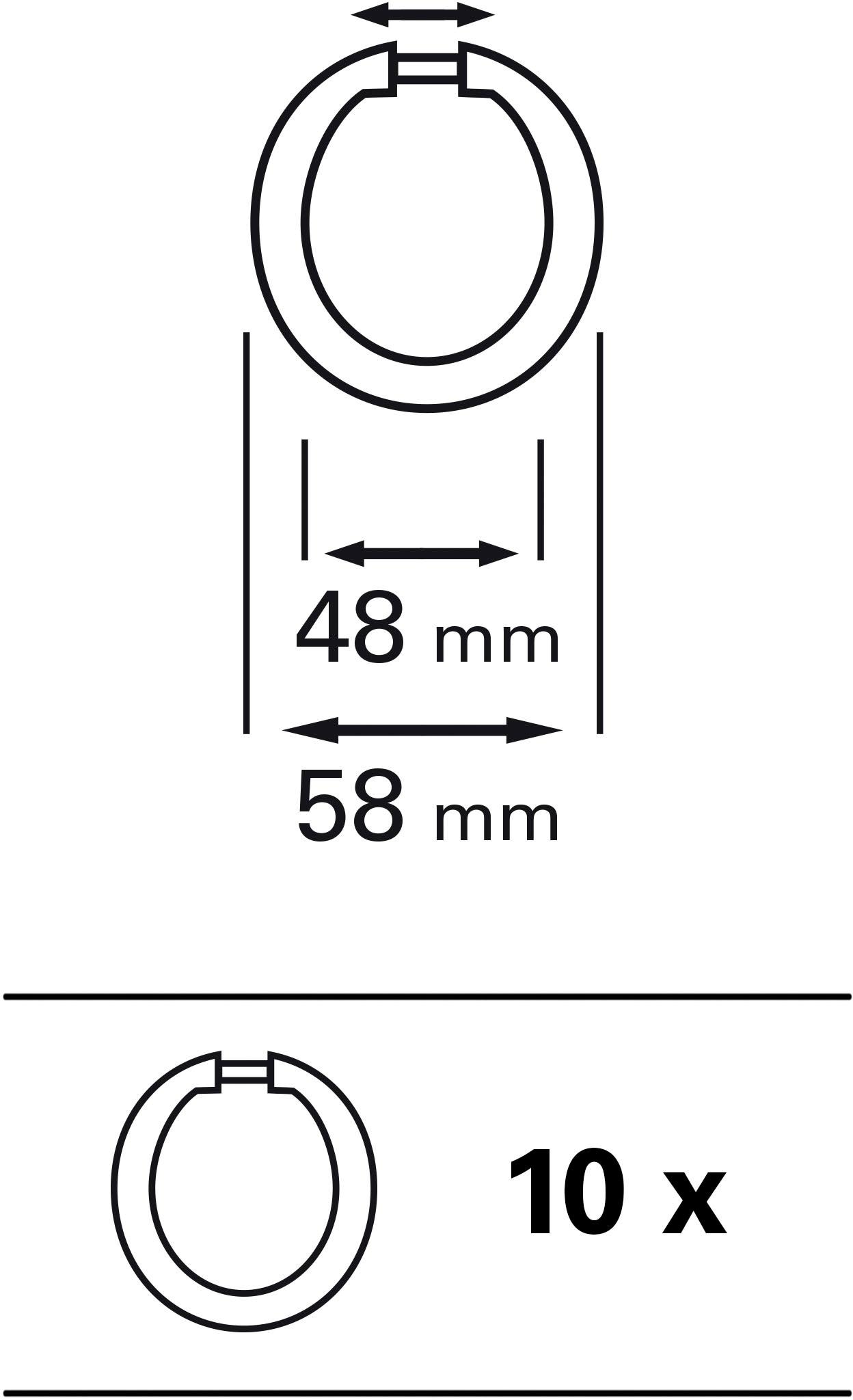 GARDINIA Gardinenring »Gardinenringe offen Kunststoff«, (10 St.), Serie  Spannstange Ø 48 mm günstig kaufen