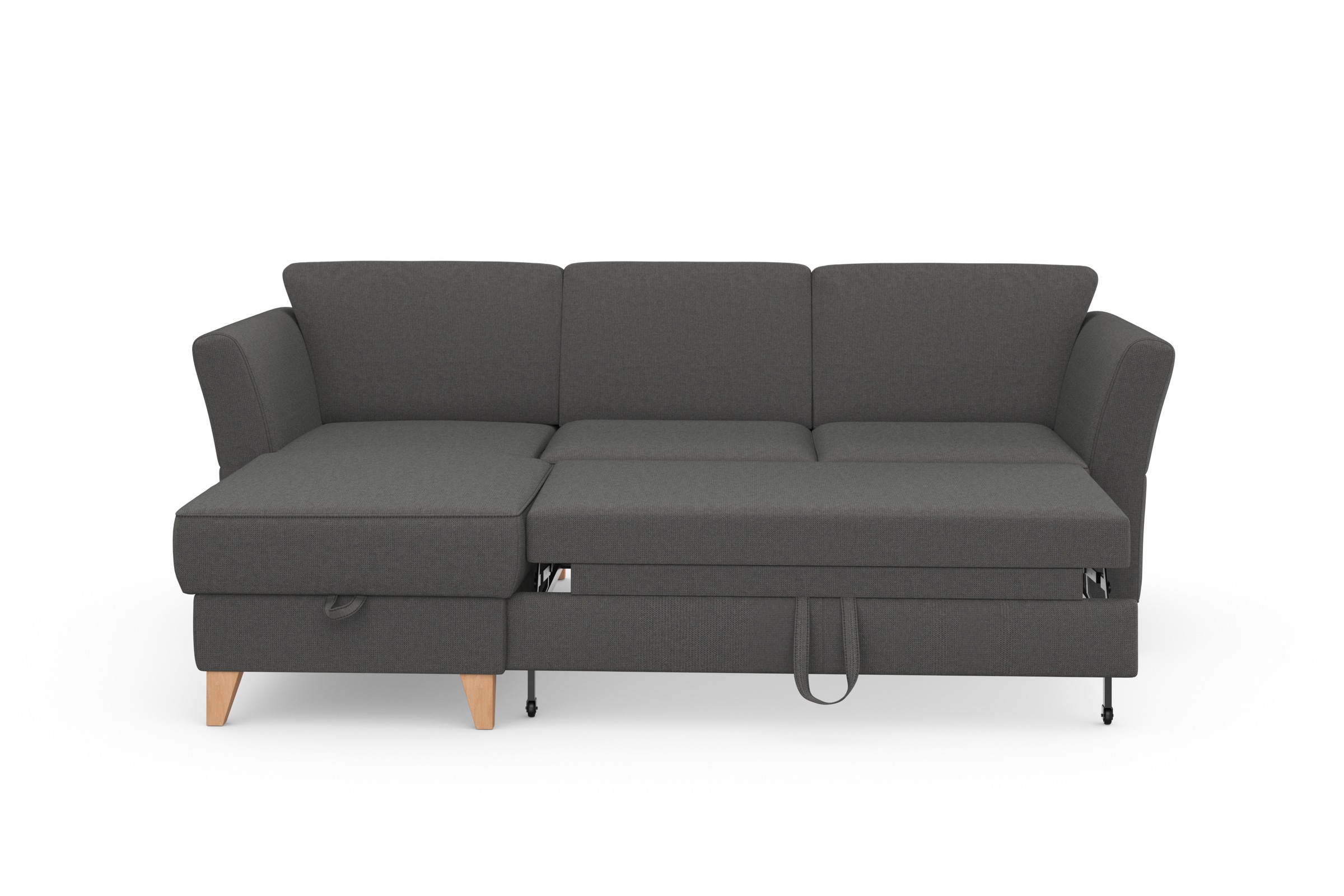 sit&more Ecksofa »Visby L-Form«, Wahlweise mit Bettfunktion und Bettkasten, frei im Raum stellbar