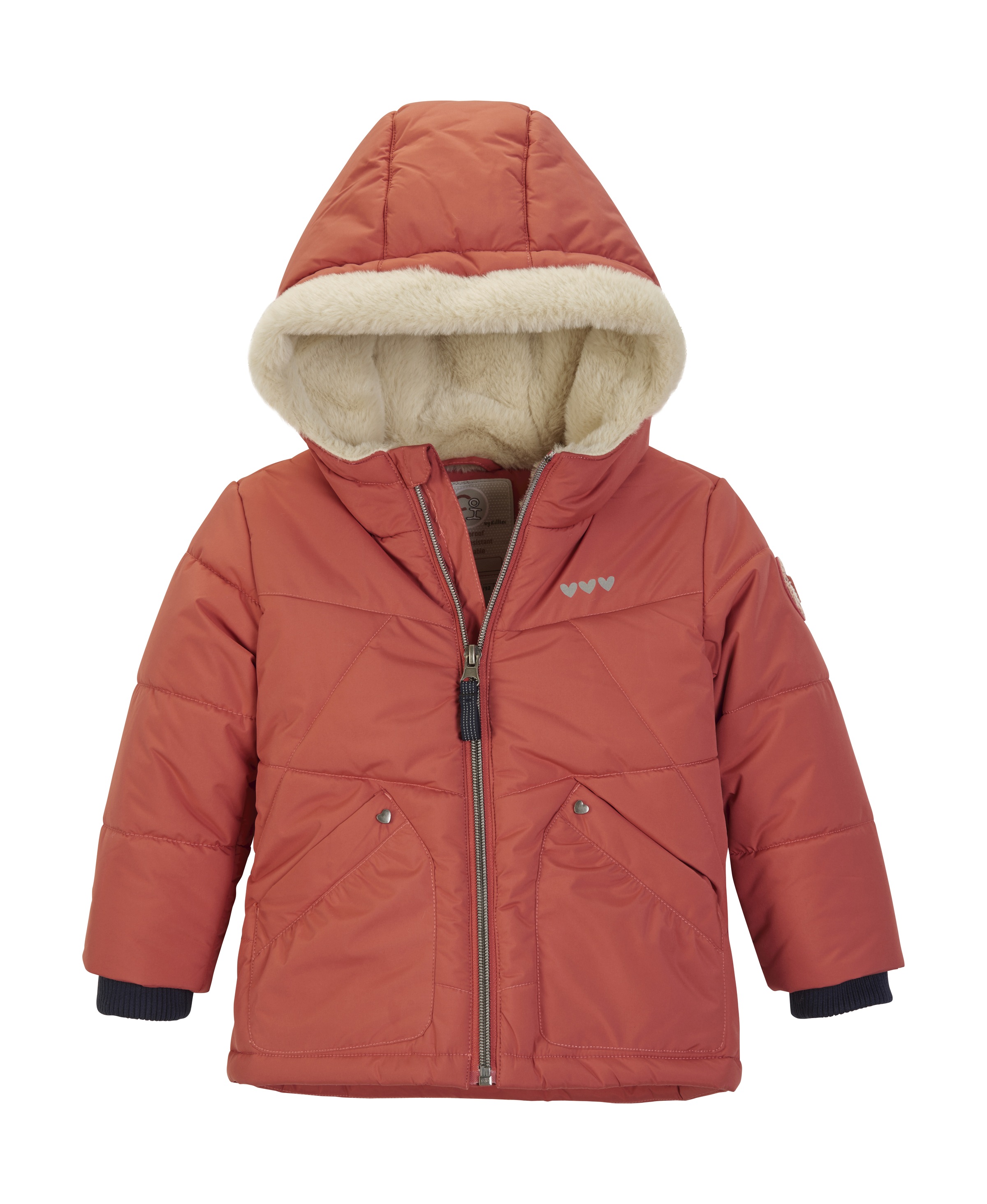 Image of first instinct by killtec Steppjacke "FIOW 13 MNS QLTD JCKT" Gefütterte, wasserabweisende Kinderjacke mit Teddyfell und Herznieten