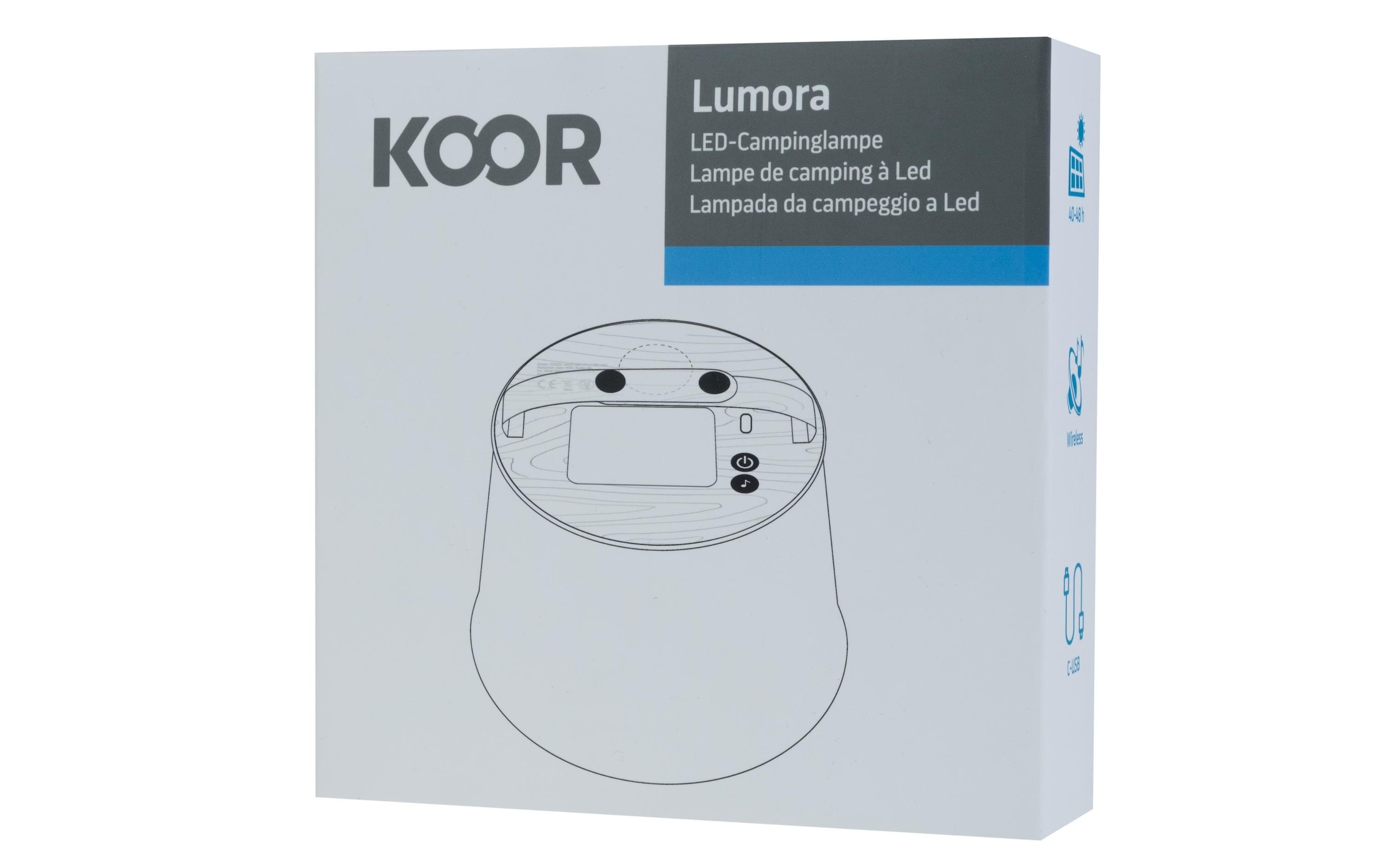 KOOR Lampe de table extérieure »Campinglampe Lumora LED, RGB, Speakerfunktion«