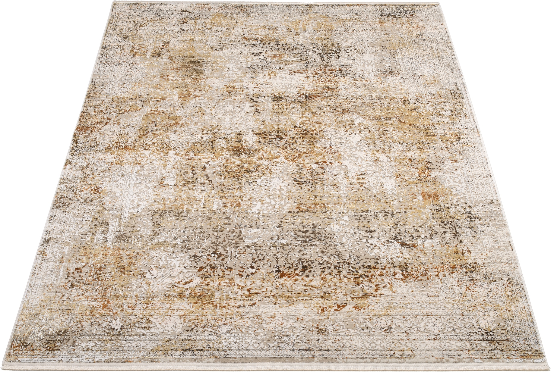 OCI DIE TEPPICHMARKE Tapis »BESTELLER CAVA , auch als Läufer und in Rund« Rectangulaire 8 mm Höhe viscose brillante, avec franges, structure haute basse, vintage, salon
