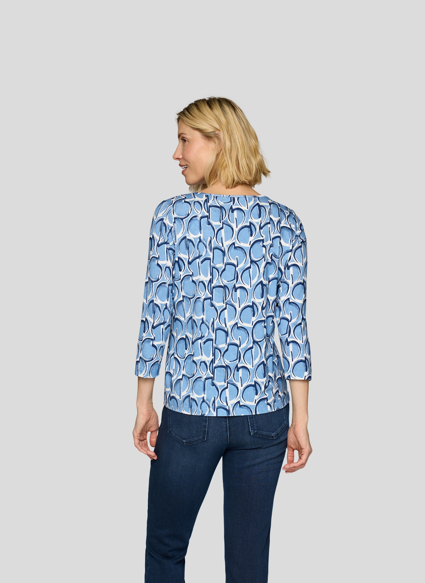 Rabe T-shirt à manches 3/4 mit grafischem Muster