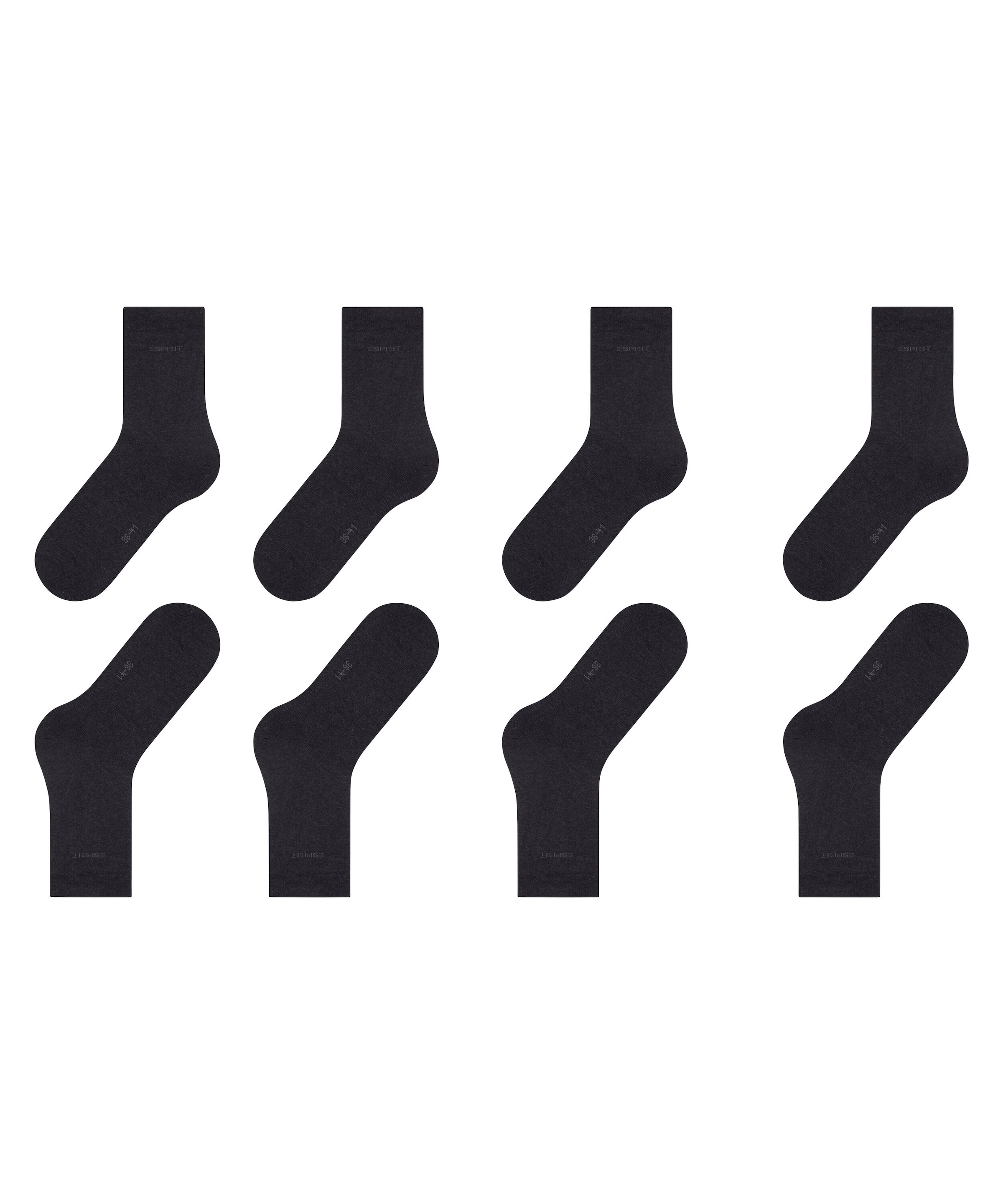 Esprit Socken »Solid« Einheitsgrösse 36-41, geripptes Bündchen, unifarben, Basic Vorteilspack