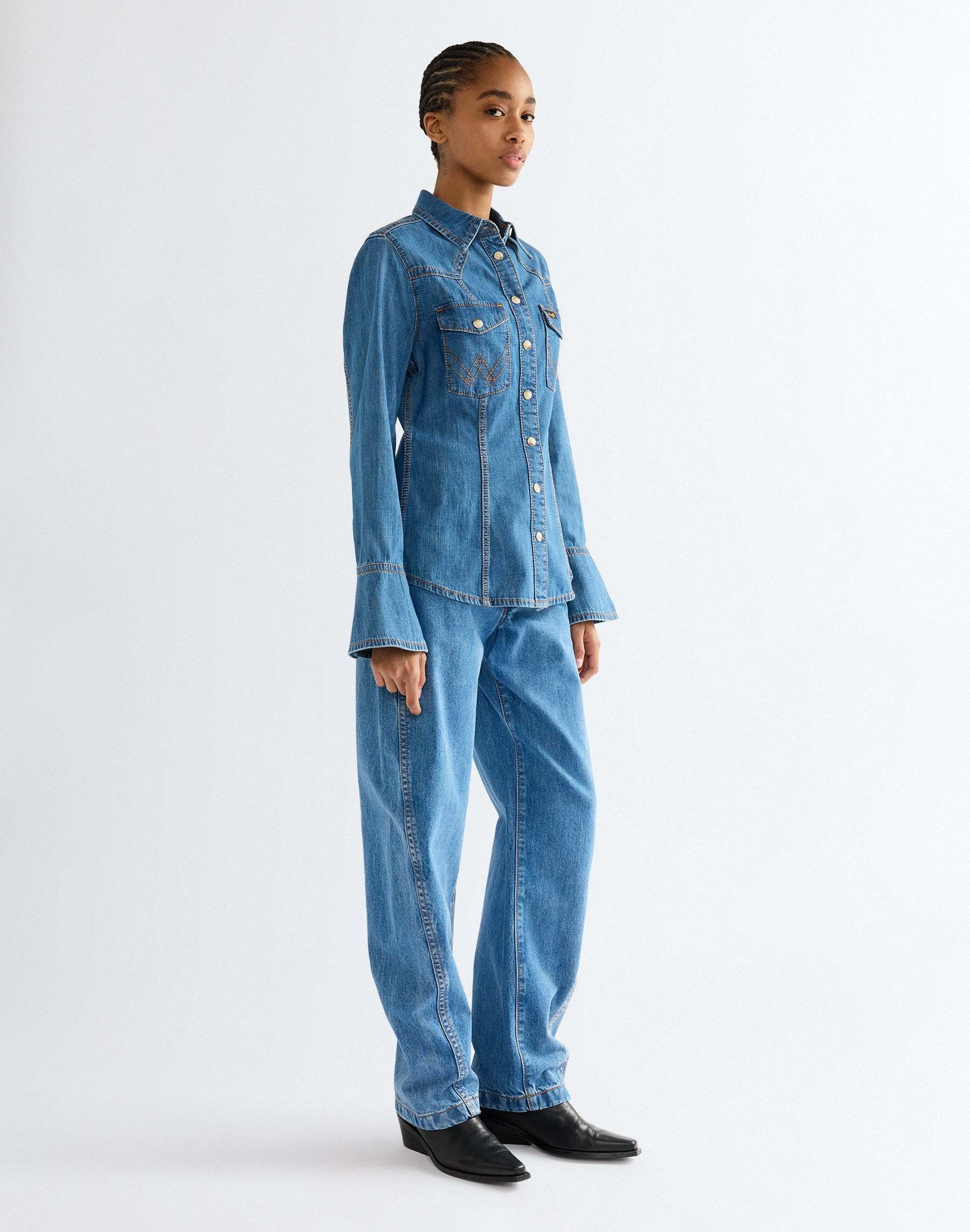 Wrangler Jeansbluse »WRANGLER Jeanshemd Super Western«