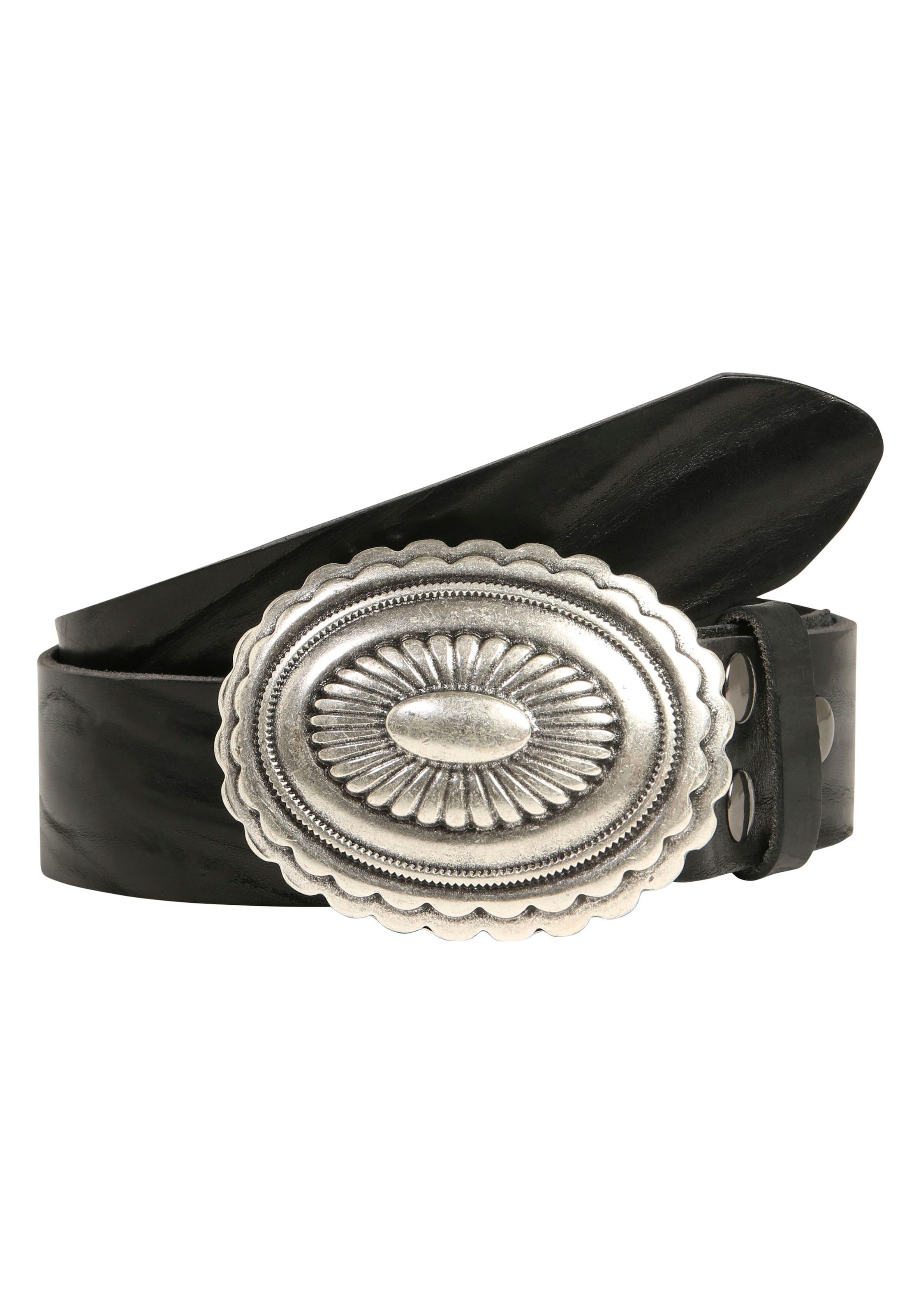 Image of Rettungsring Gürtel Ledergürtel mit austauschbarer Schliesse "Mandala Silber"