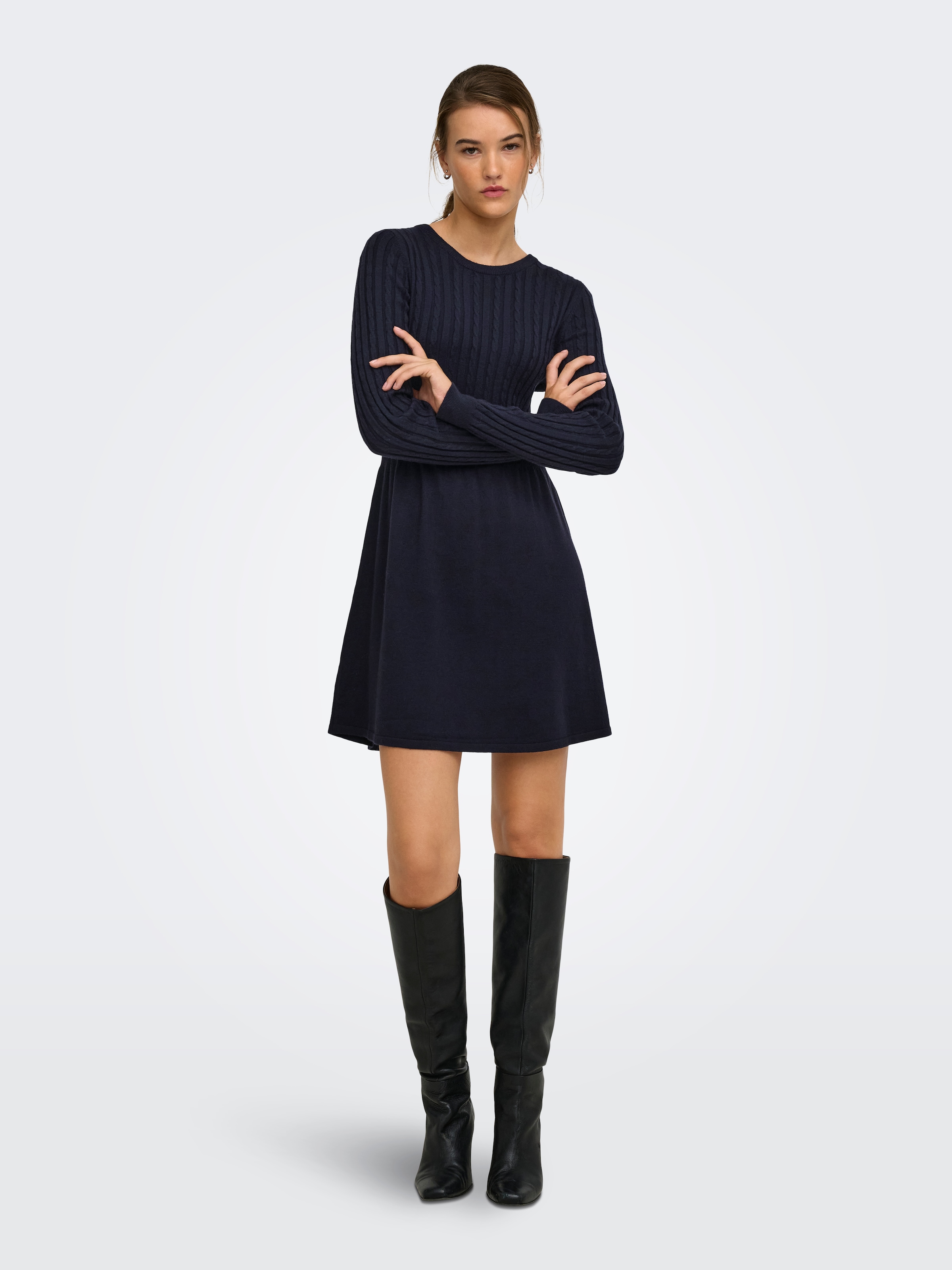 ONLY Strickkleid »ONLFIA LS CABLE DRESS KNT« Viskosemischung, regular fit