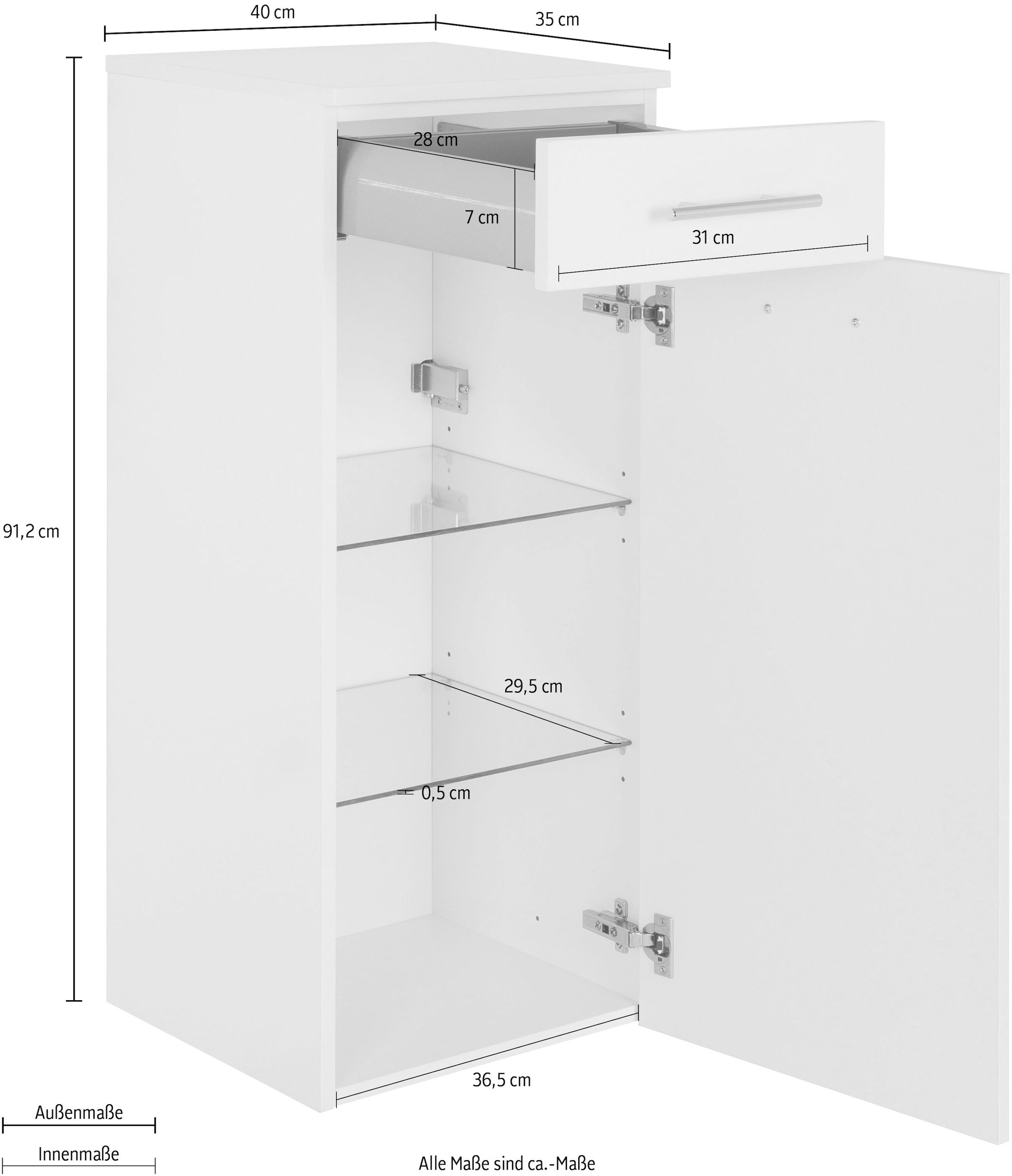 MARLIN Midischrank »3040«, Breite 40 cm