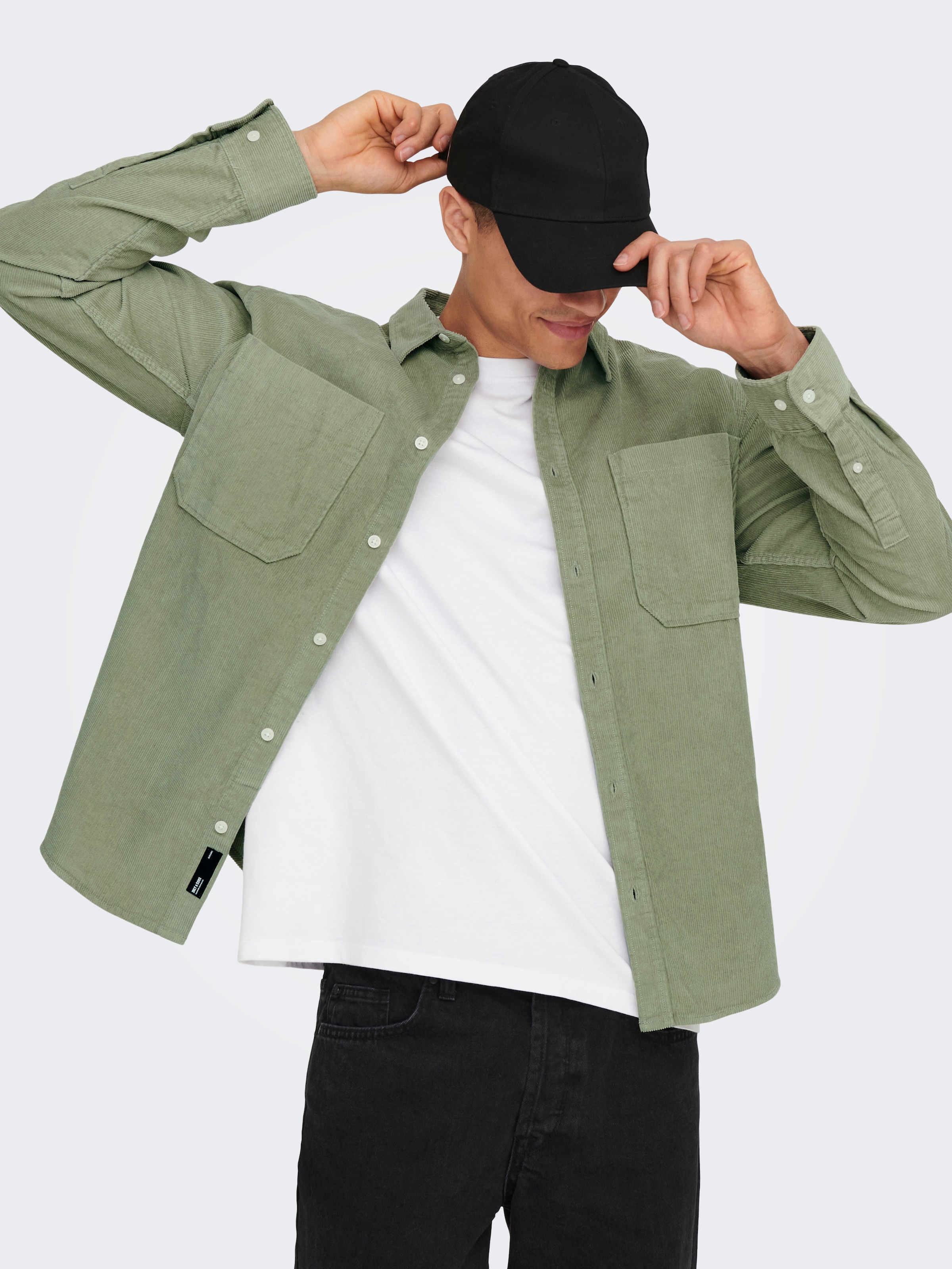 ONLY & SONS Langarmhemd »OS ONSALP RLX 2PKT WASHD COR«