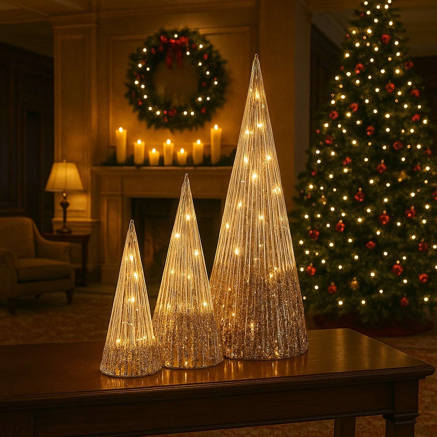 I.GE.A. Figurine décorative LED »LED-Weihnachtspyramide« avec minuterie pyramide lumineuse sapin de Noël décoration de Noël