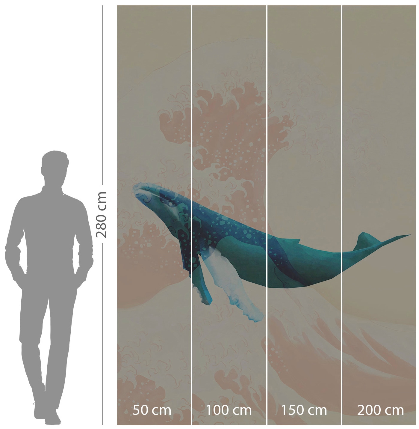 Komar Papier peint intissé »Digitaldruck Vlies -  Whale Voyage - Grösse 200 x 280 cm« imprimé Kinderzimmer