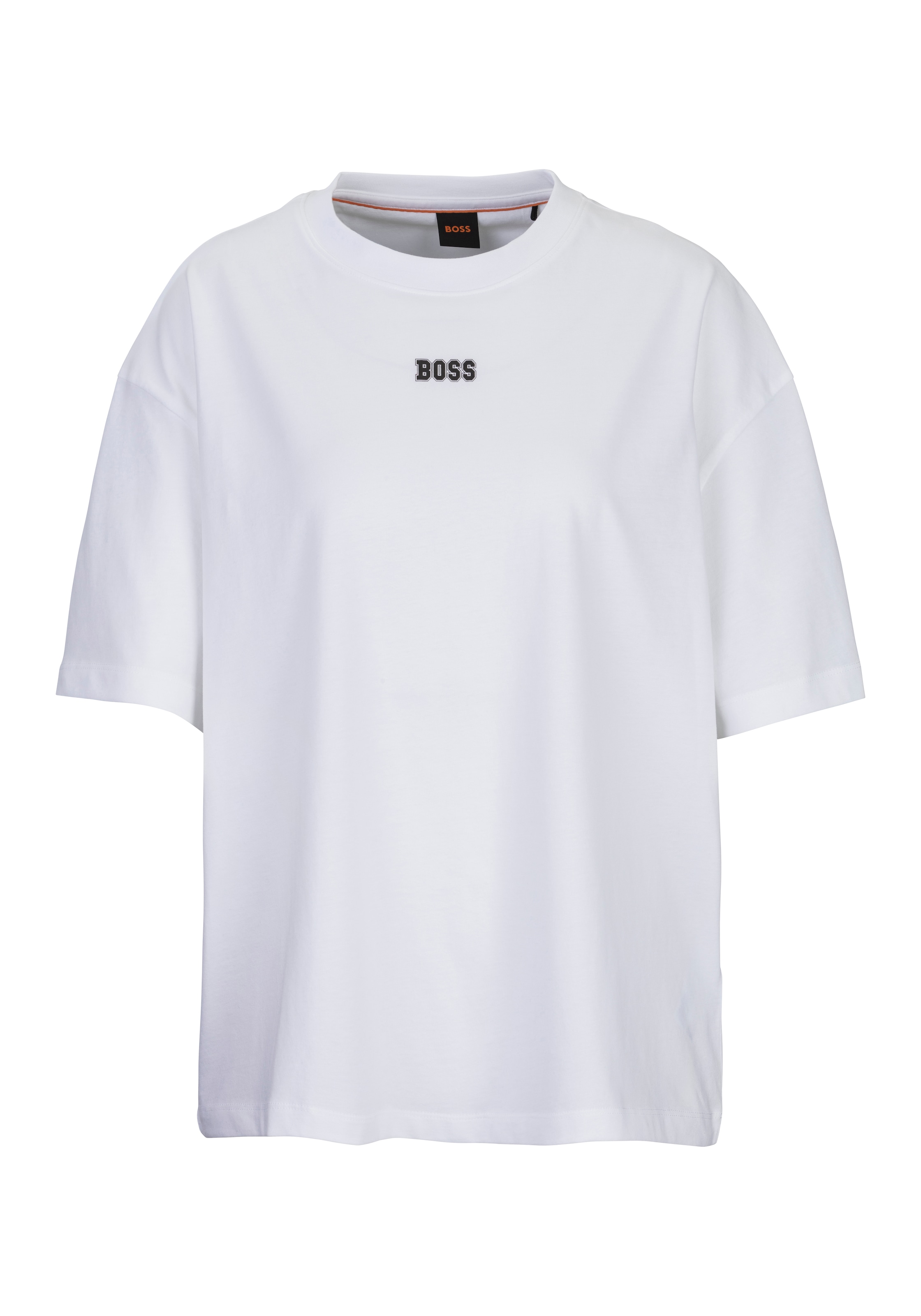 BOSS ORANGE T-Shirt »C_Eboyfriend Premium Damenmode«, mit grossem BOSS Logodruck