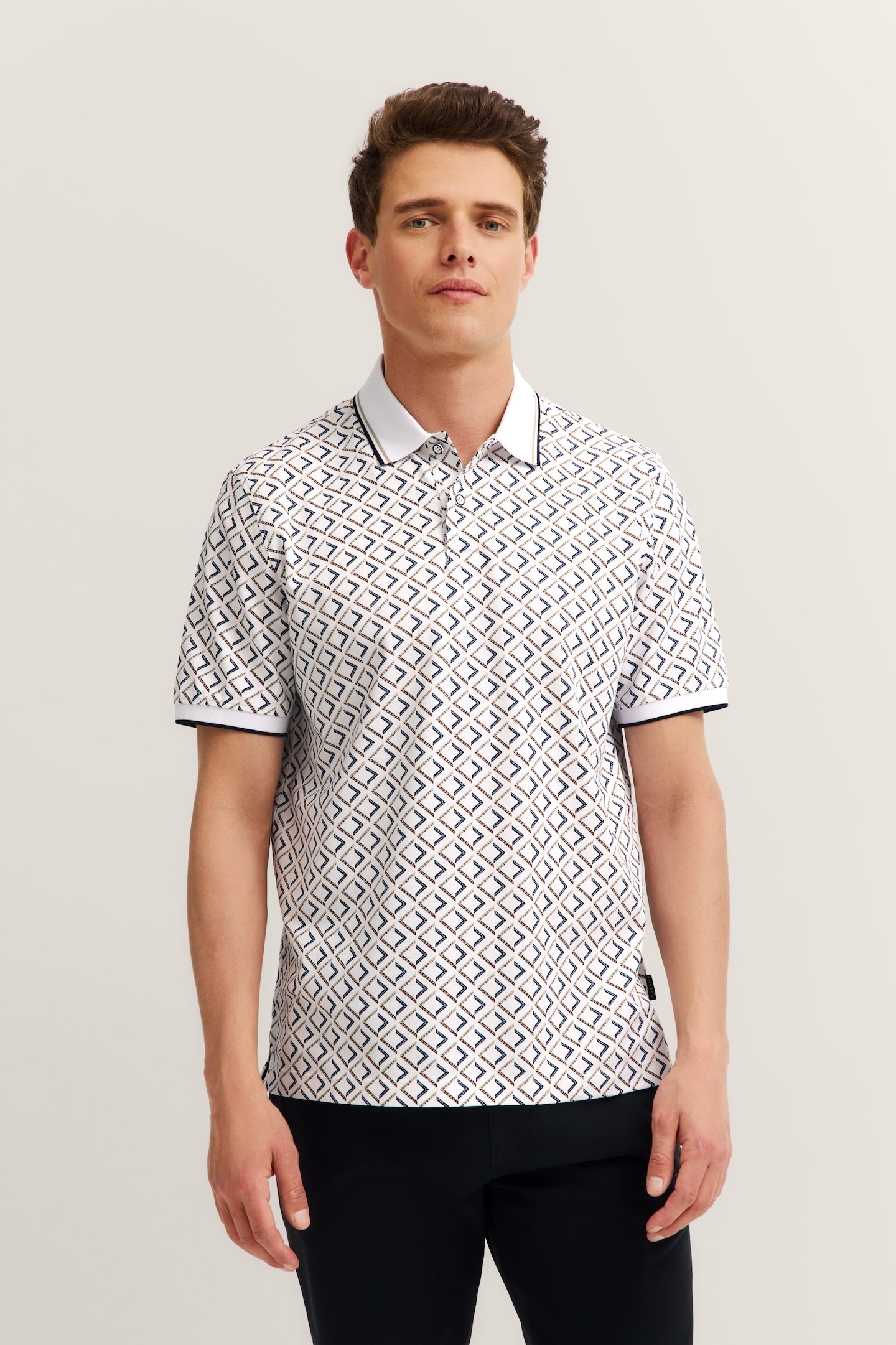 Image of bugatti Poloshirt "Modern Fit" mit Rauten-Muster