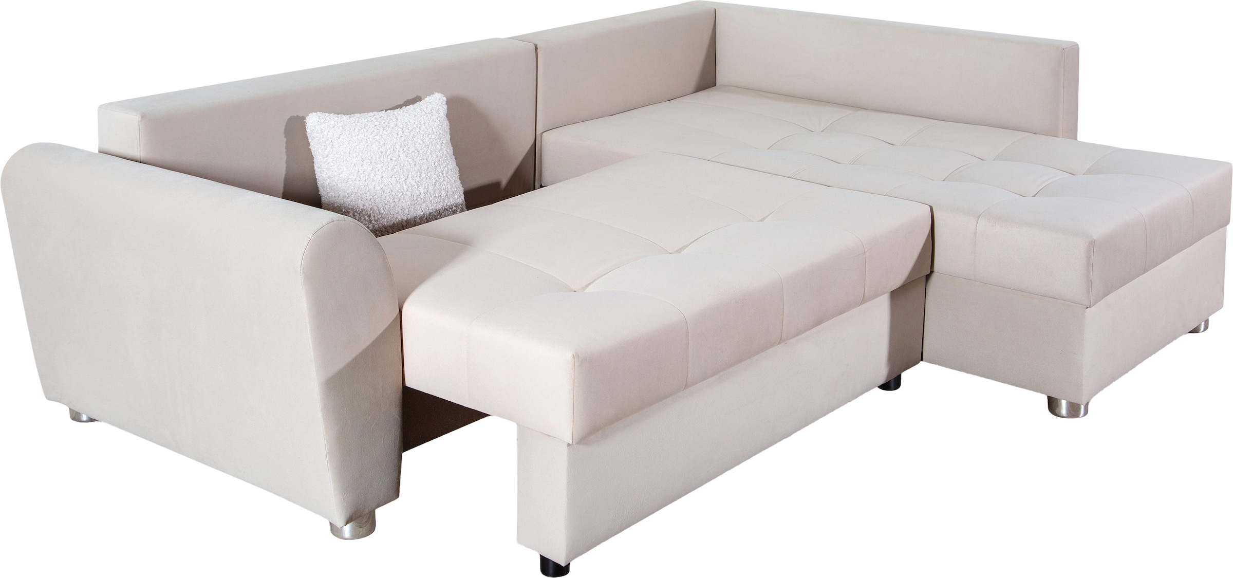 COLLECTION AB Ecksofa »Jana L-Form«, inkl. Bettfunktion,Bettkasten und Bonnelfederkern