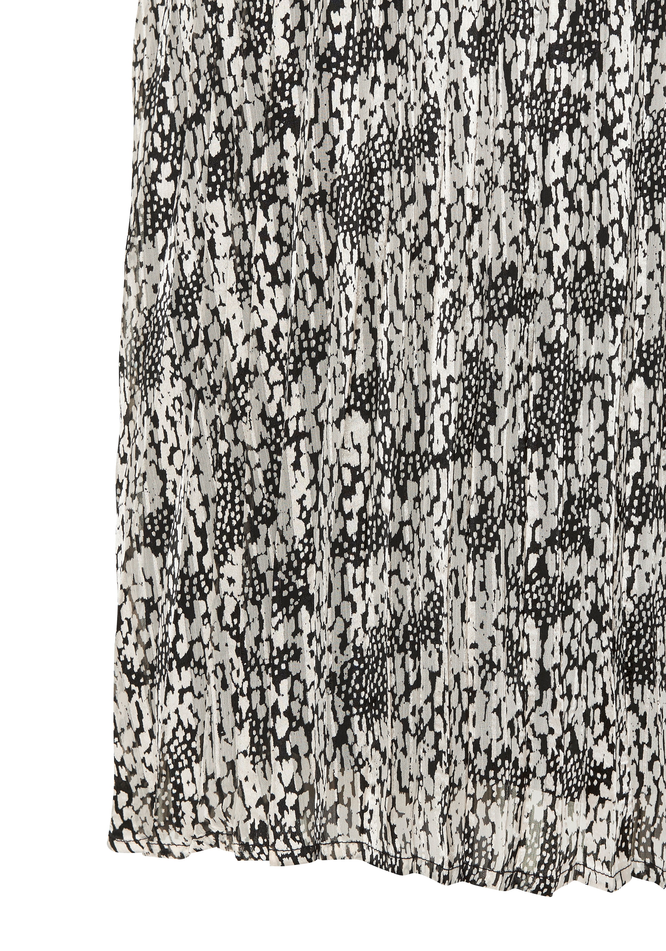 LASCANA Jupe plissée aus leichter Chiffonware, Midirock mit Alloverprint, sommerlich