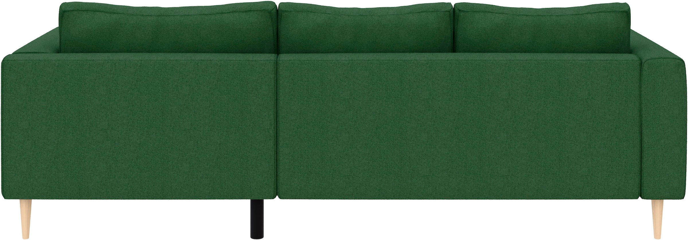 TRENDMANUFAKTUR Canapé d'angle »Amazing, wahlw. mit Schlaffunktion & Bettkasten, Fuss Buche lackiert« Recamiere beidseitig montierbar, L-Form,in Cord o. Struktur, B: 232 cm