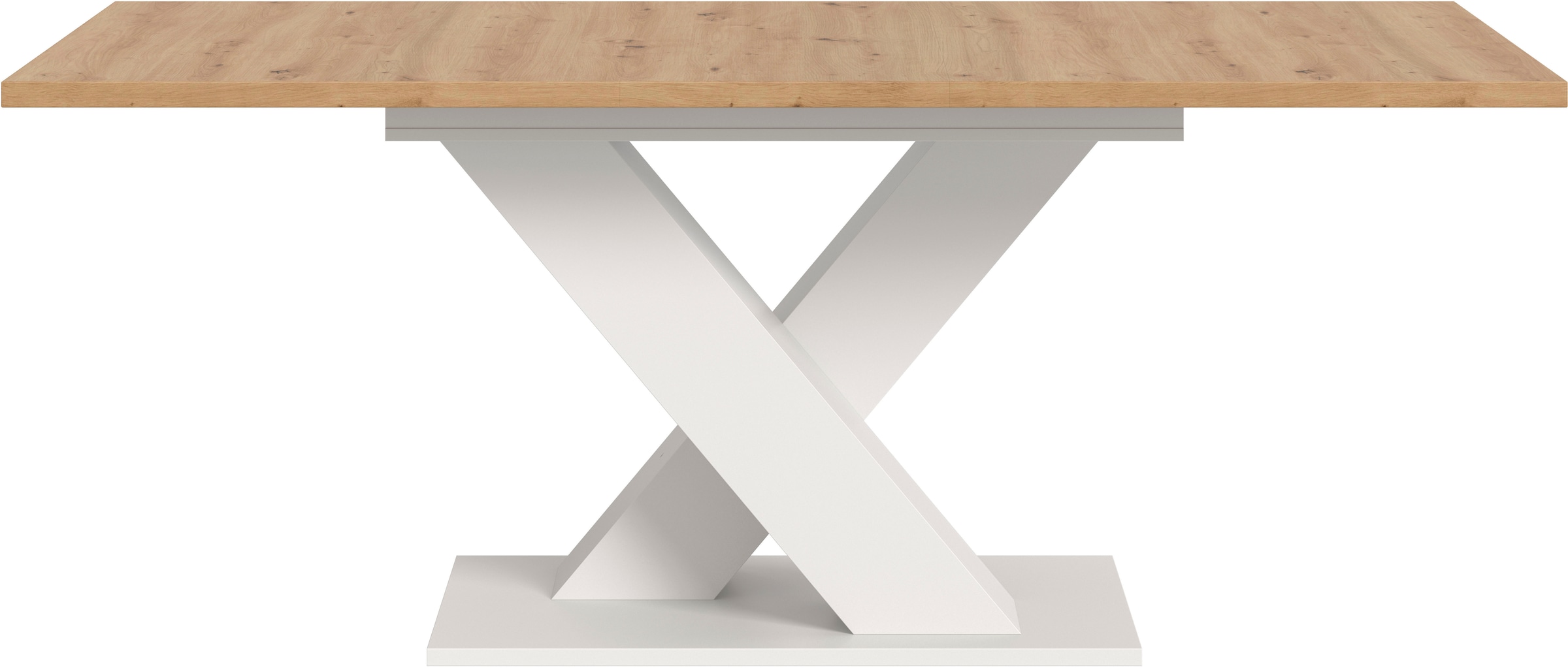 INOSIGN Table de salle à manger »Motus, ausziehbar 150 -190 cm, inklusive 40 cm Einlegeplatte« Set, 1 cuis tlg. X-Gestell mit Bodenplatte, Tisch, Küchentisch, Esszimmer, Küche