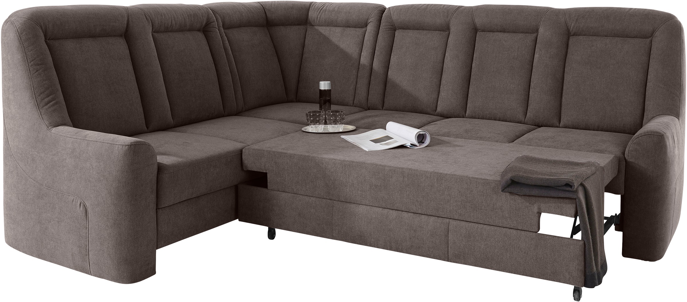 sit&more Ecksofa »Melissa L-Form«, klassisches Polsterprogramm, wahlweise Bettfunktion und Schubkasten